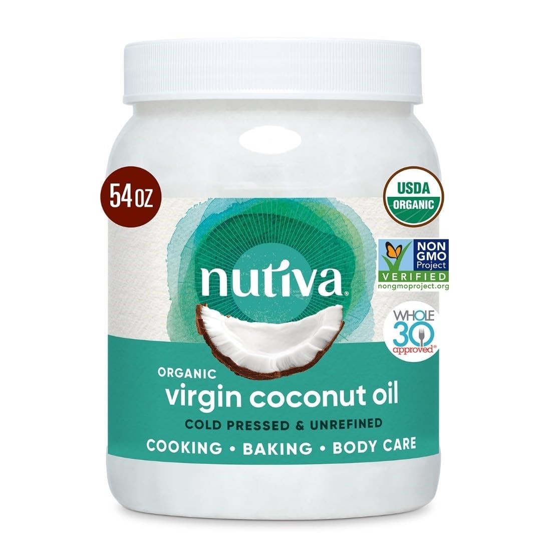 Aceite de coco orgánico virgen sin refinar, 54 fl oz