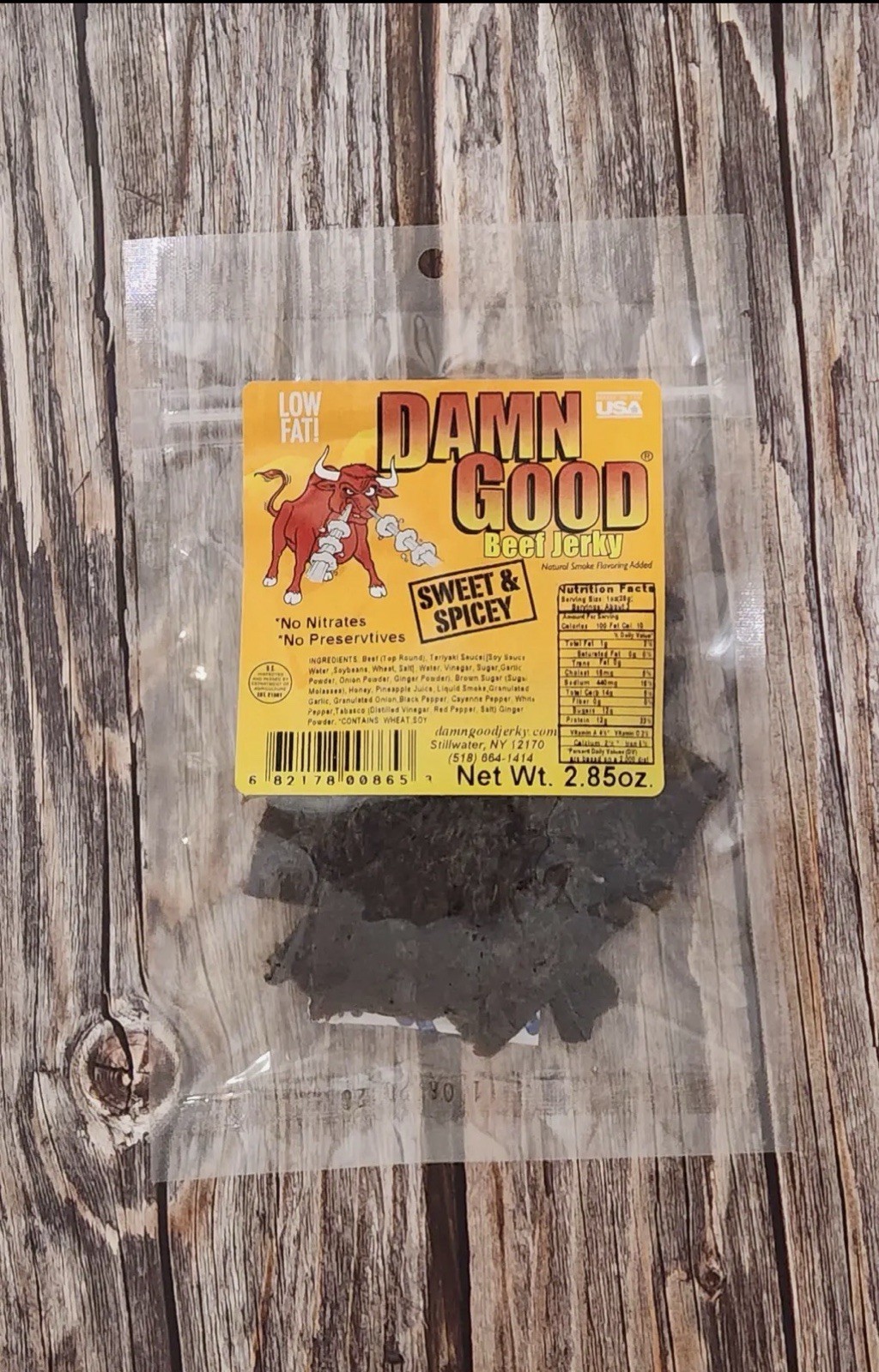 Bundle of 5 Damn Good Sweet & Spicy Beef Jerky Low Fat No Preservatives, 2.85 oz