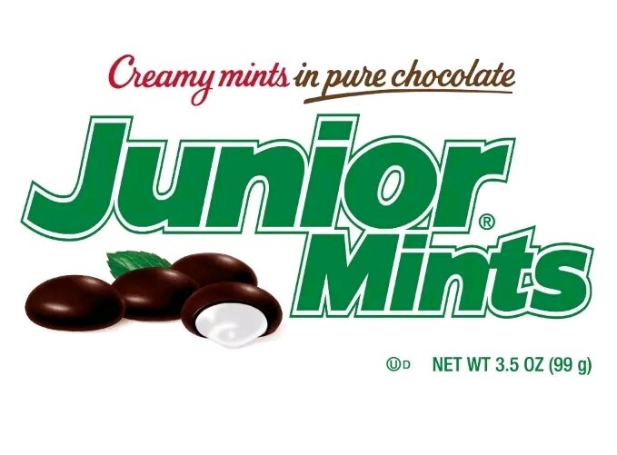 4 Pack! JUNIOR MINTS In Pure Chocolate Candy Theater Box 3.5 oz FREE SHIP
