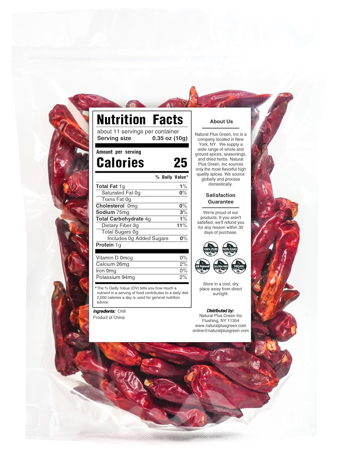 Natruen Whole Dry Szechuan Chinese Red Chili Pods 4oz (Medium Hot)
