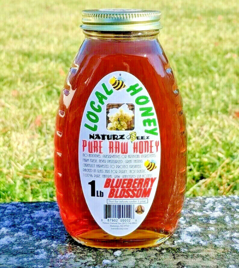 RAW HONEY BLUEBERRY BLOSSOM 1LB 454g 100% PURE LOCAL