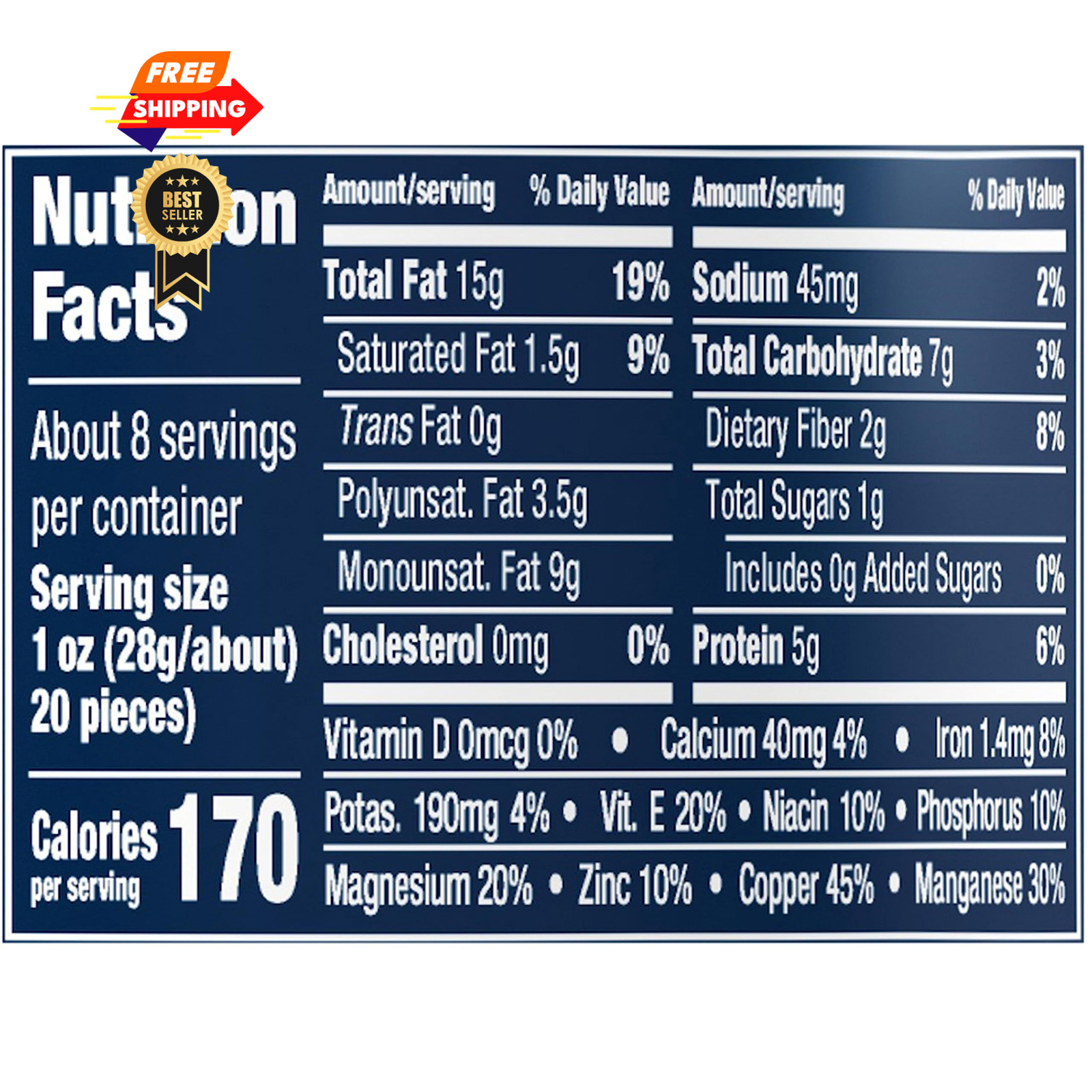 Planters Select Cashews (Almonds & Pecans Nut 8.25 Ounce (Pack of 1), Blue
