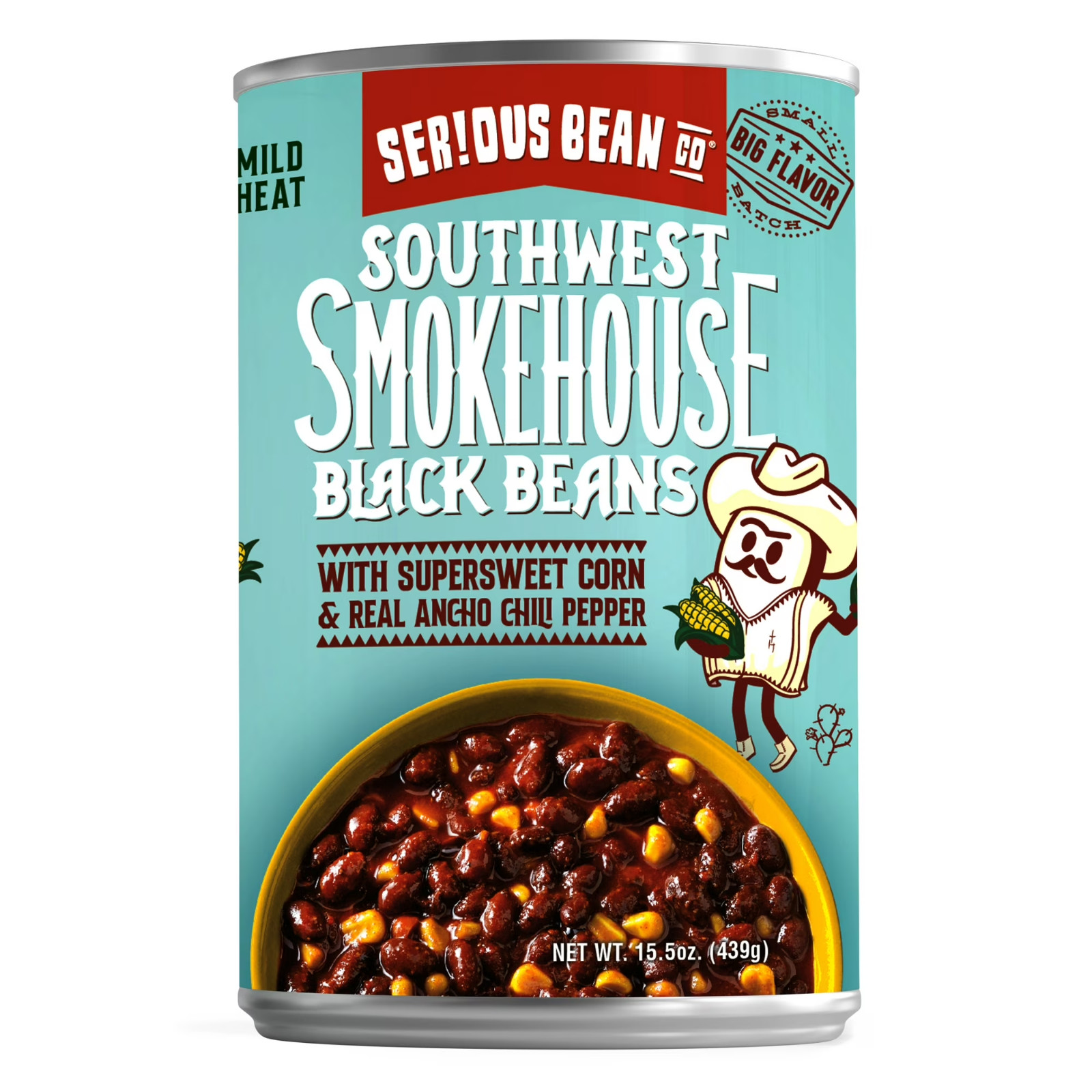 SERIOUS Bean Co Southwest Smokehouse Black Beans, 4-pack of 15.5 Oz Cans
