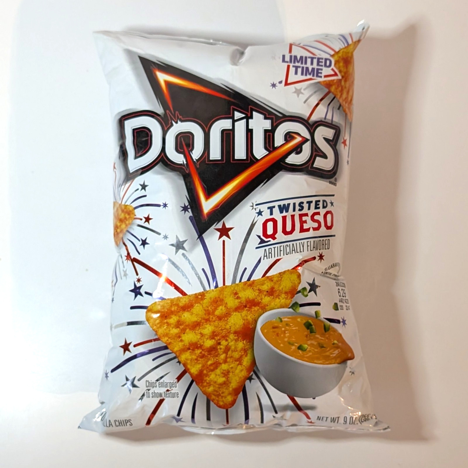 Twisted Queso Doritos, 1 New 9oz Bag, Limited Edition Cheese Flavor, 26 AUG 2025