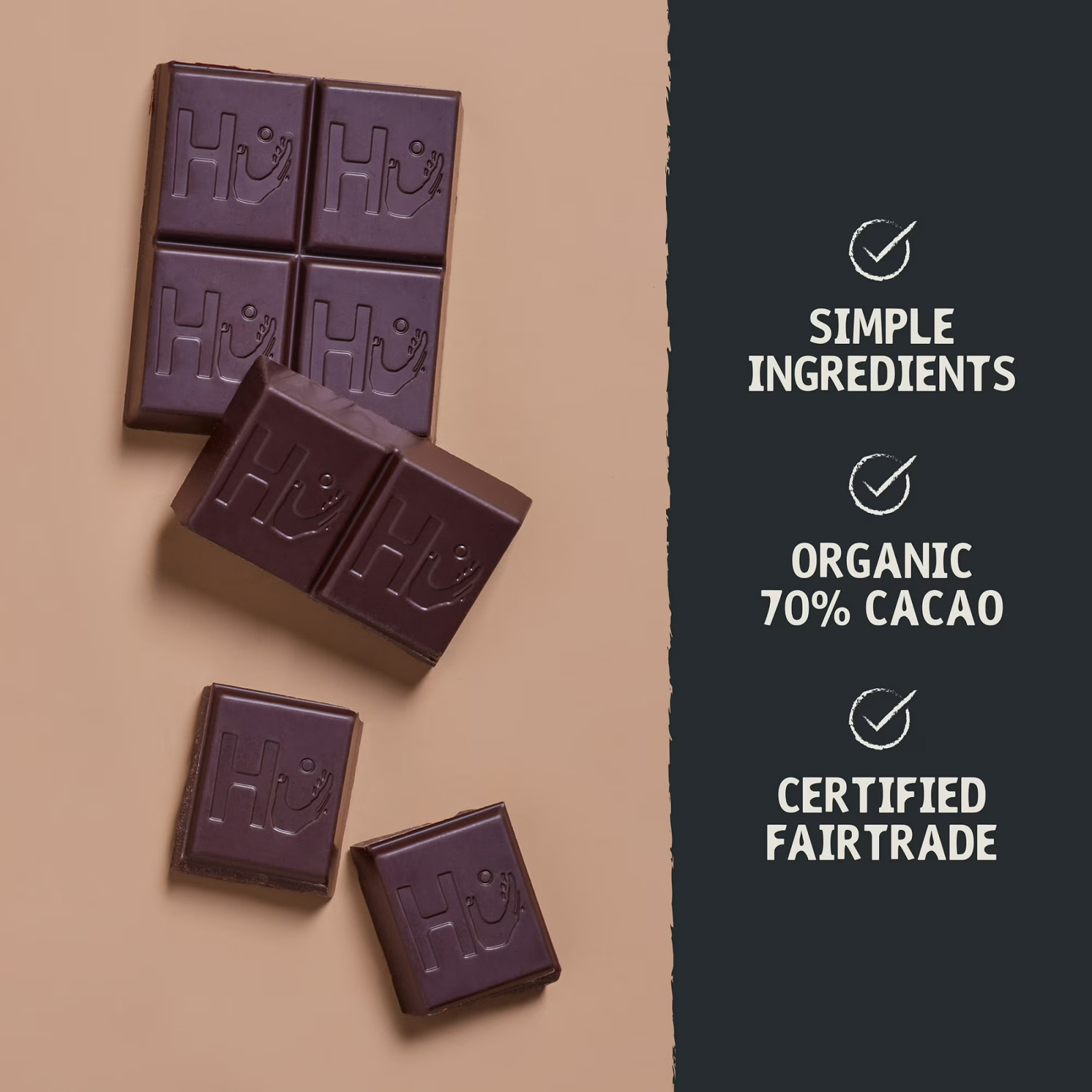 2 Pack Salty Dark Chocolate Bar, Organic 70% Cacao, Vegan & Paleo, 2.1 oz Bars
