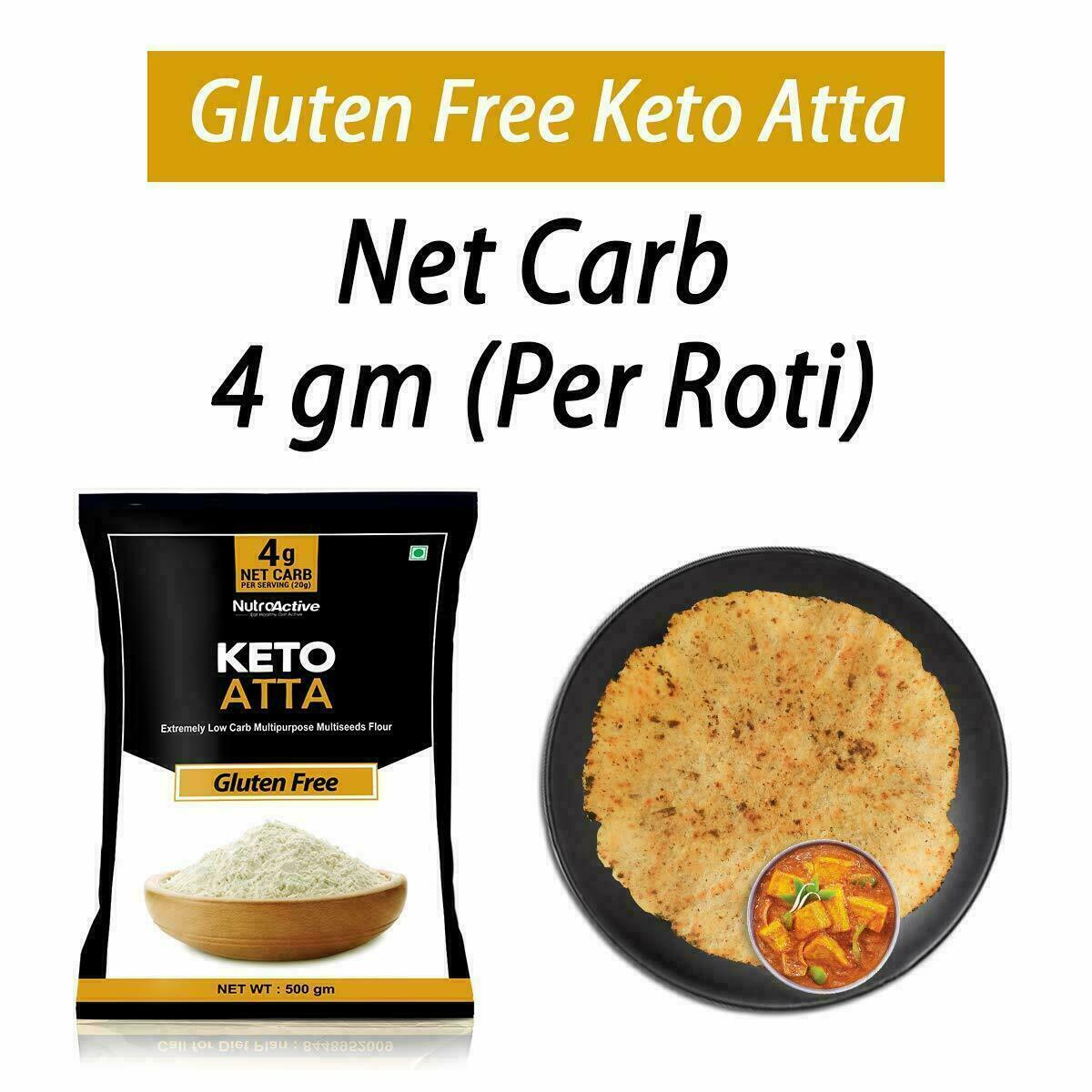 NutroActive Keto Atta Gluten Free Ultra Low Carb Flour – 500g FRESH STOCK