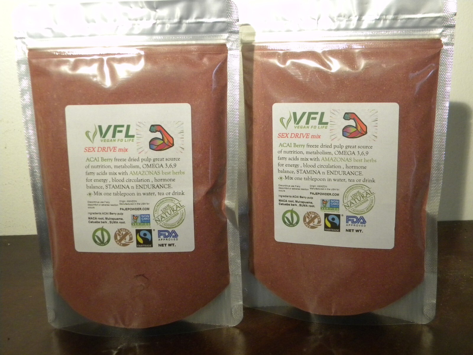 Vegan Life SEX DRIVE MIX 1LB 16oz ACAI MACA CATUABA MUIRAP SUMA by PAJE Powder