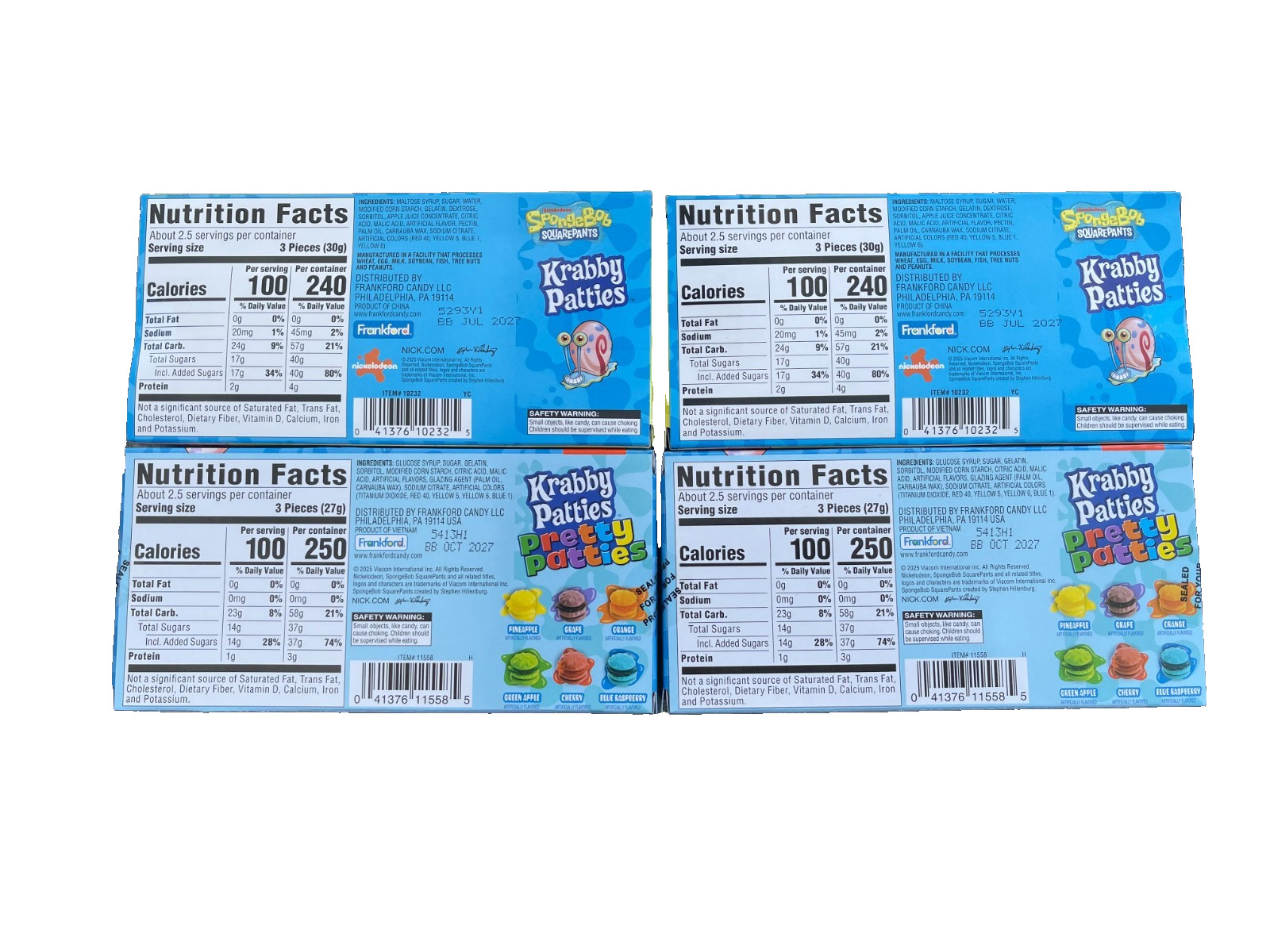 Lot of 4 Mixed SpongeBob SquarePants Krabby Patties 2 Regular & 2 Pretty Patties
