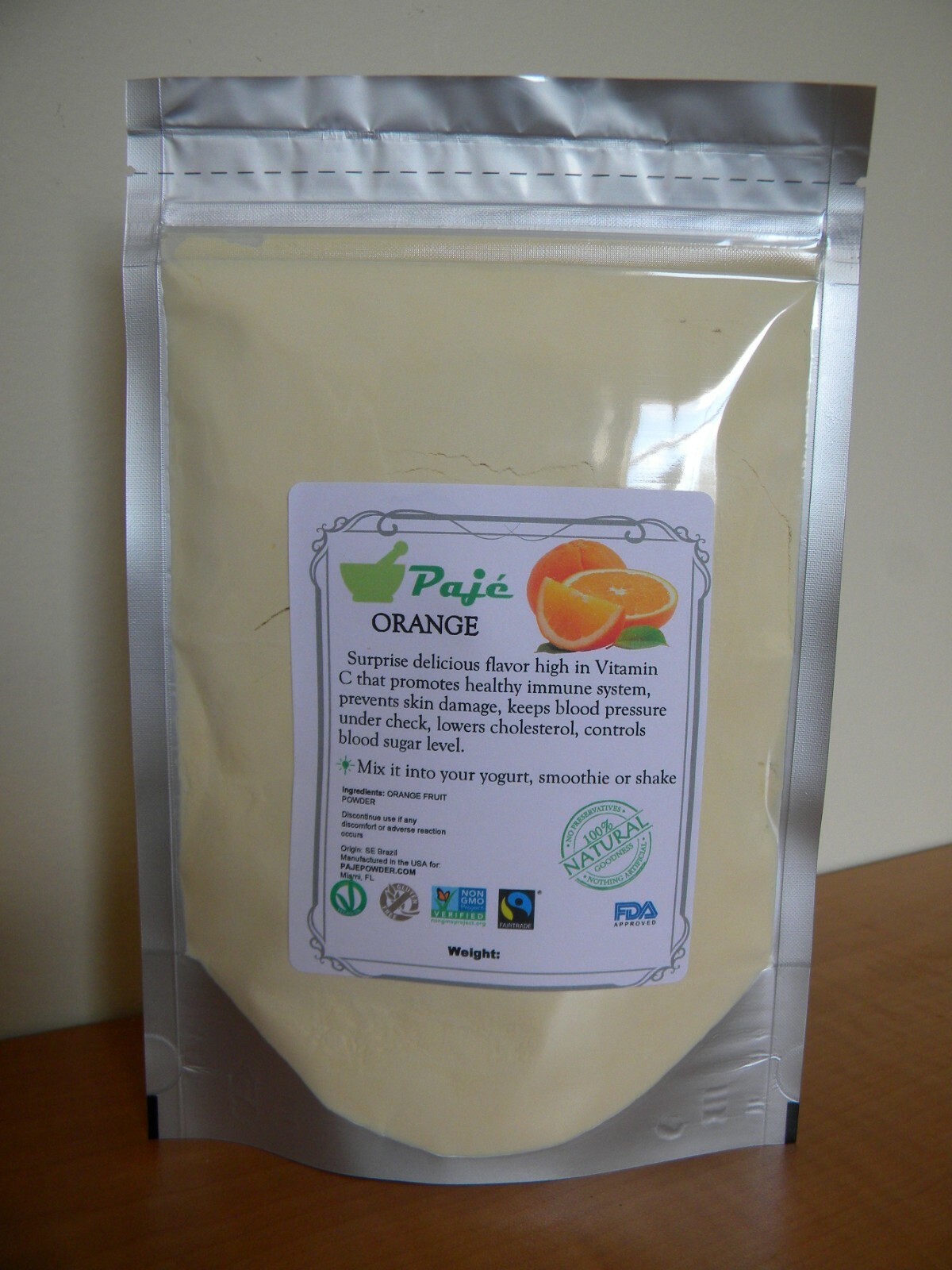 ORANGE powder 8oz 16oz 1lb 32oz 2lb 4lb, VIT C help Immune system and skin PAJE