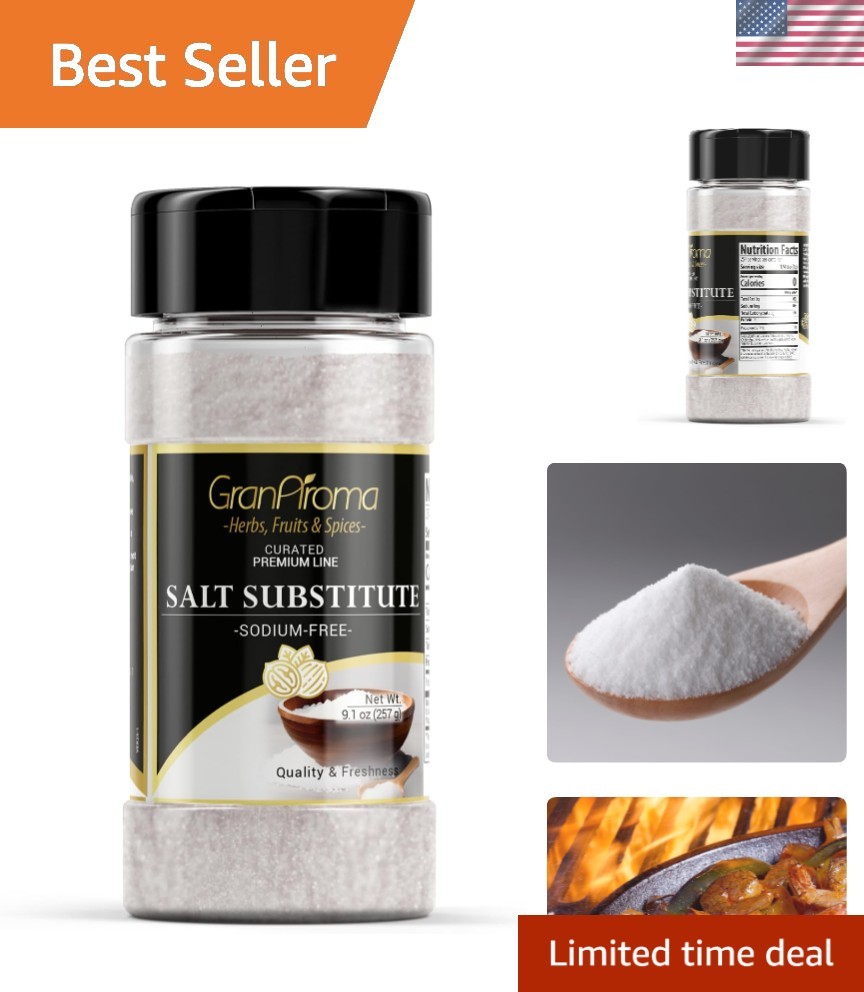 Flavorful Sodium-Free Salt Substitute – 9.1 oz Potassium Chloride Health Option