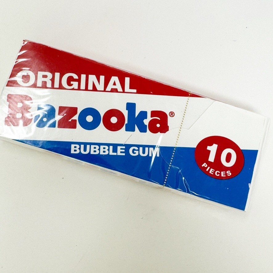Lot 12 pkgs Bazooka Original Bubble Gum Throwback packaging 10 pc each NEW