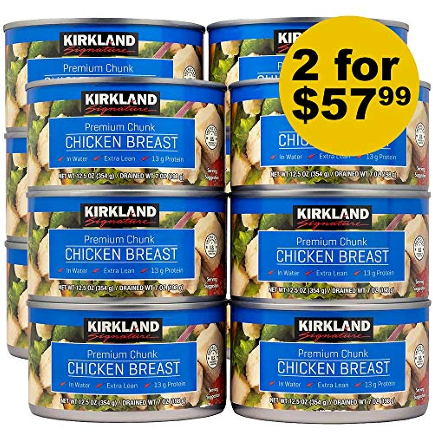 Kirkland Signature Chicken Breast, 12.5 oz – 6 count (Pack of 2) | total 12