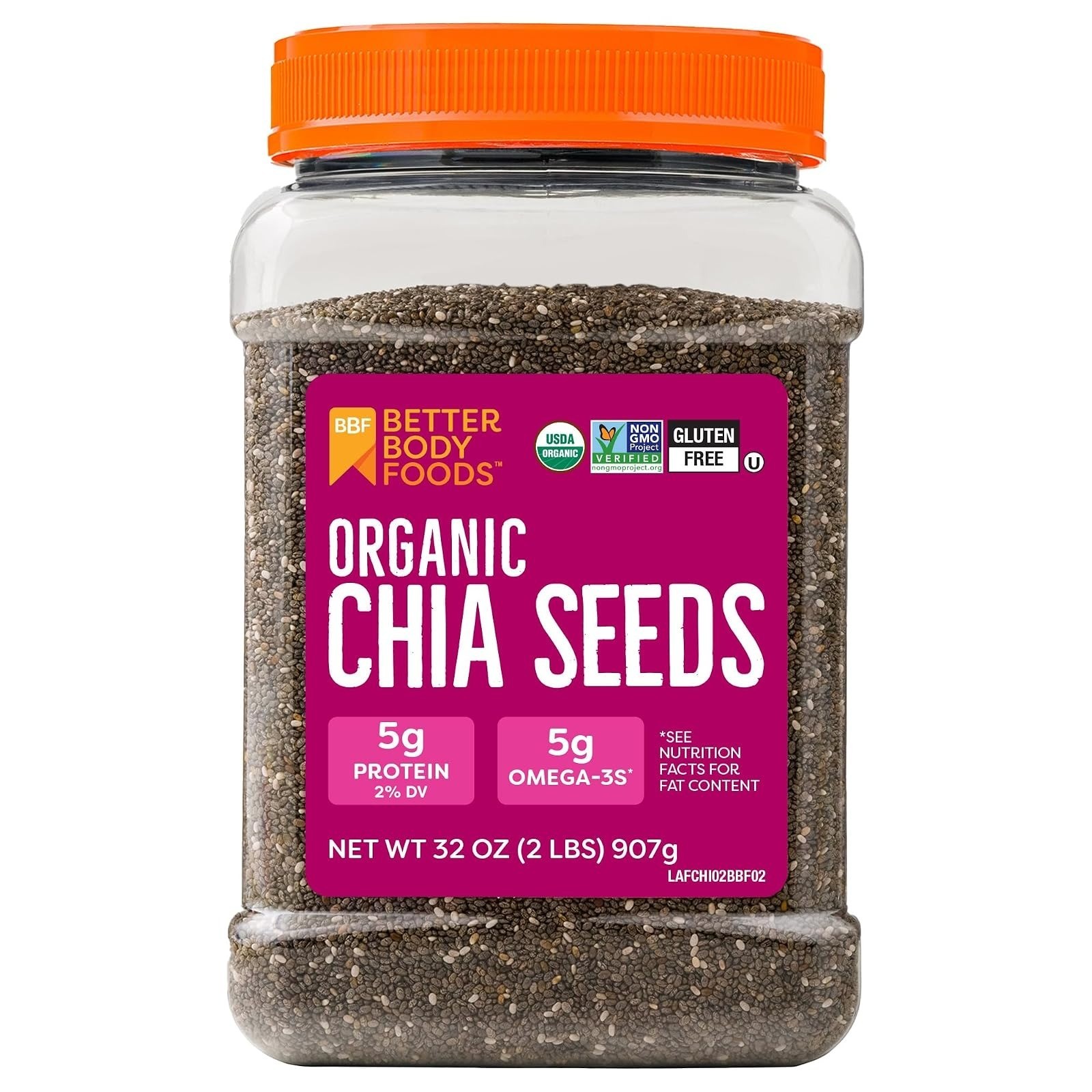 Organic Chia Seeds, Gluten Free, Keto Friendly, Vegan, 1.25lb