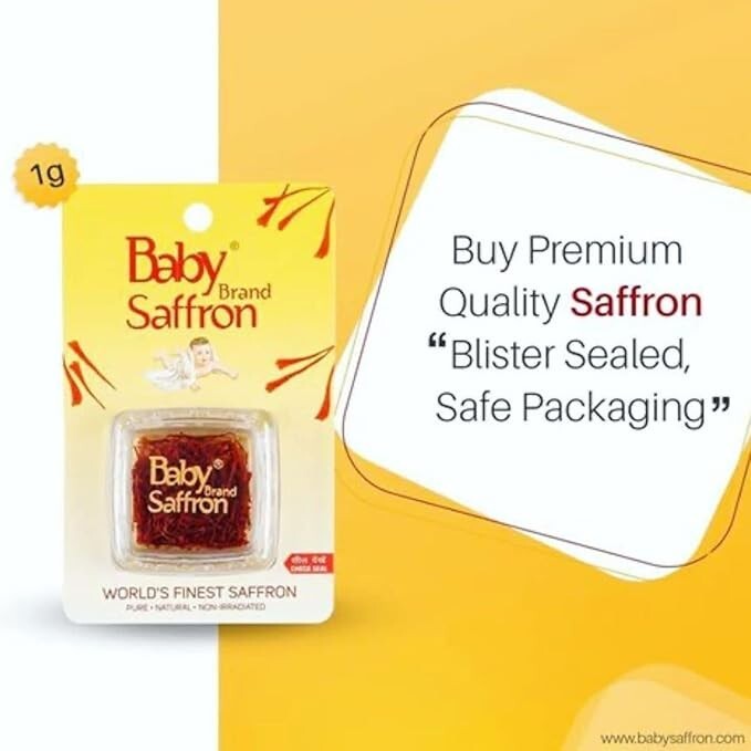 BABY BRAND SAFFRON (KASHMIRI KESAR) 1 gm EACH (pack of 6) free shipping