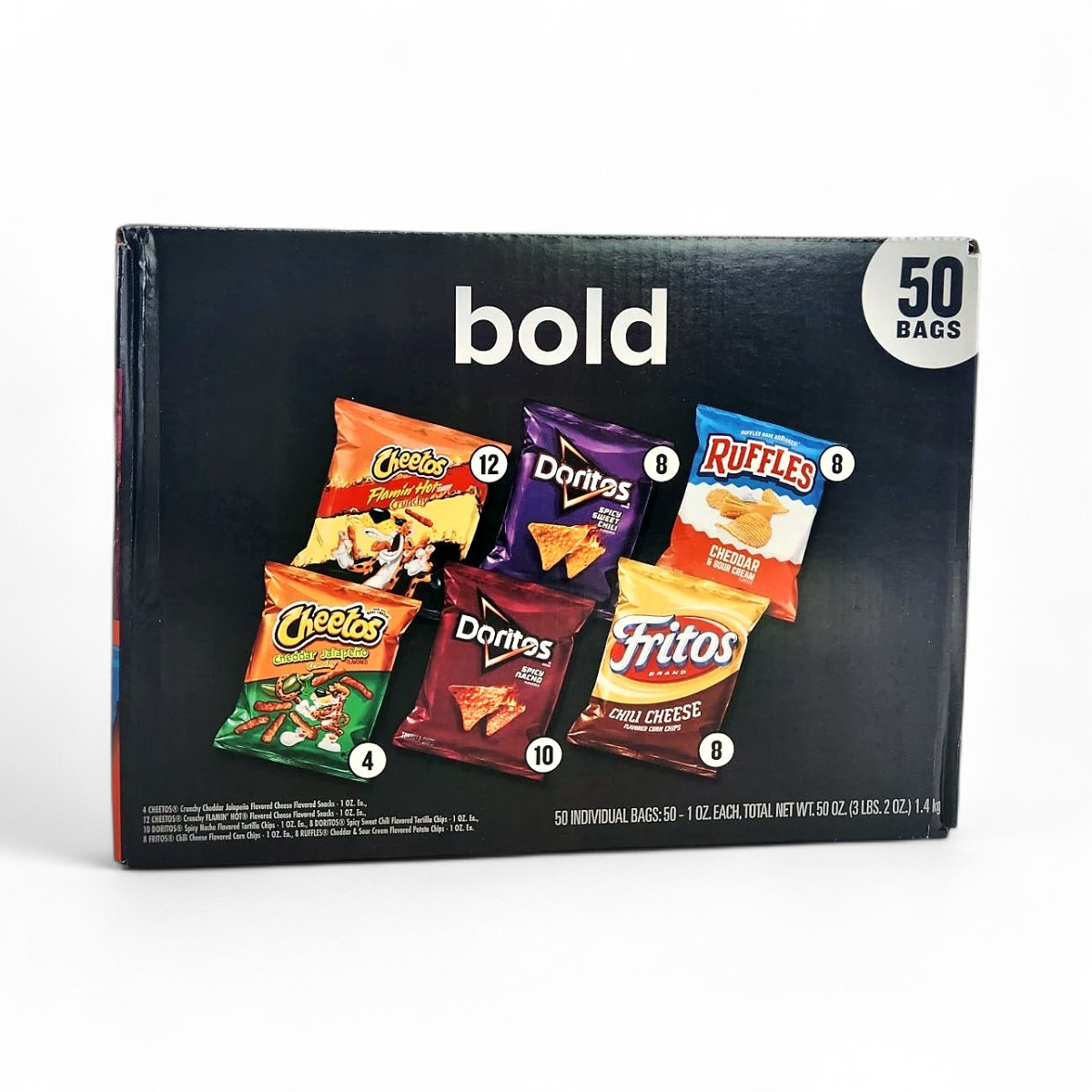 Frito-Lay Bold Mix Variety Pack Chips, 1oz Snack Bags, 50-Pack