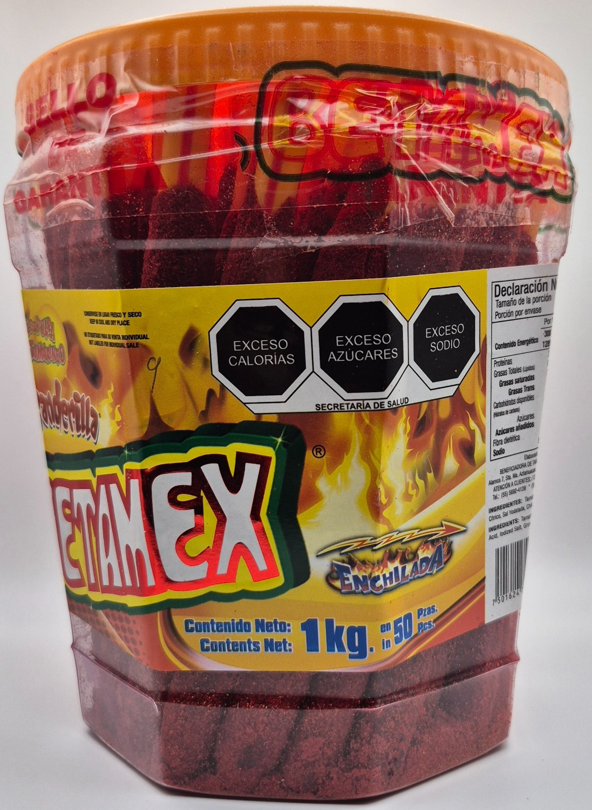 Betamex Banderilla Tamarindo Chile Mexican Tamarind Candy 50Pc 1Kg