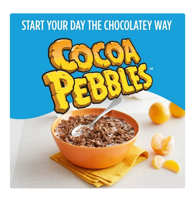 Post Cocoa PEBBLES Cereal, Chocolatey Kids Cereal, Gluten Free, Crunchy 27.5 oz
