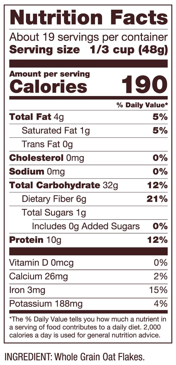 High Protein Oats – 32 oz (Pack of 4), Gluten Free, 10g/Serving, Non GMO, Who…