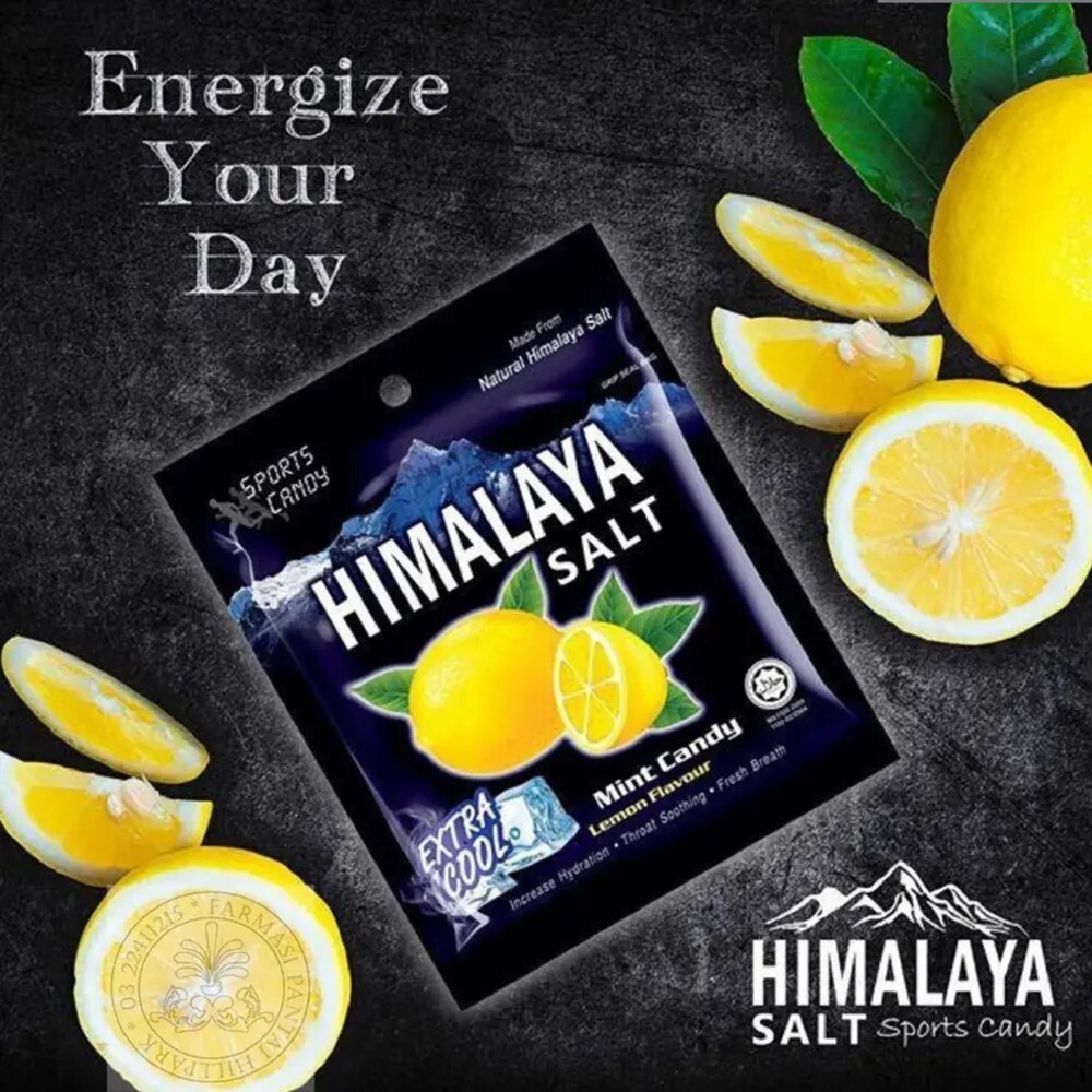 2 Box Himalaya Salt Sport Candy Sweets Mint Lemon Flavor (15g x 24 Packs)