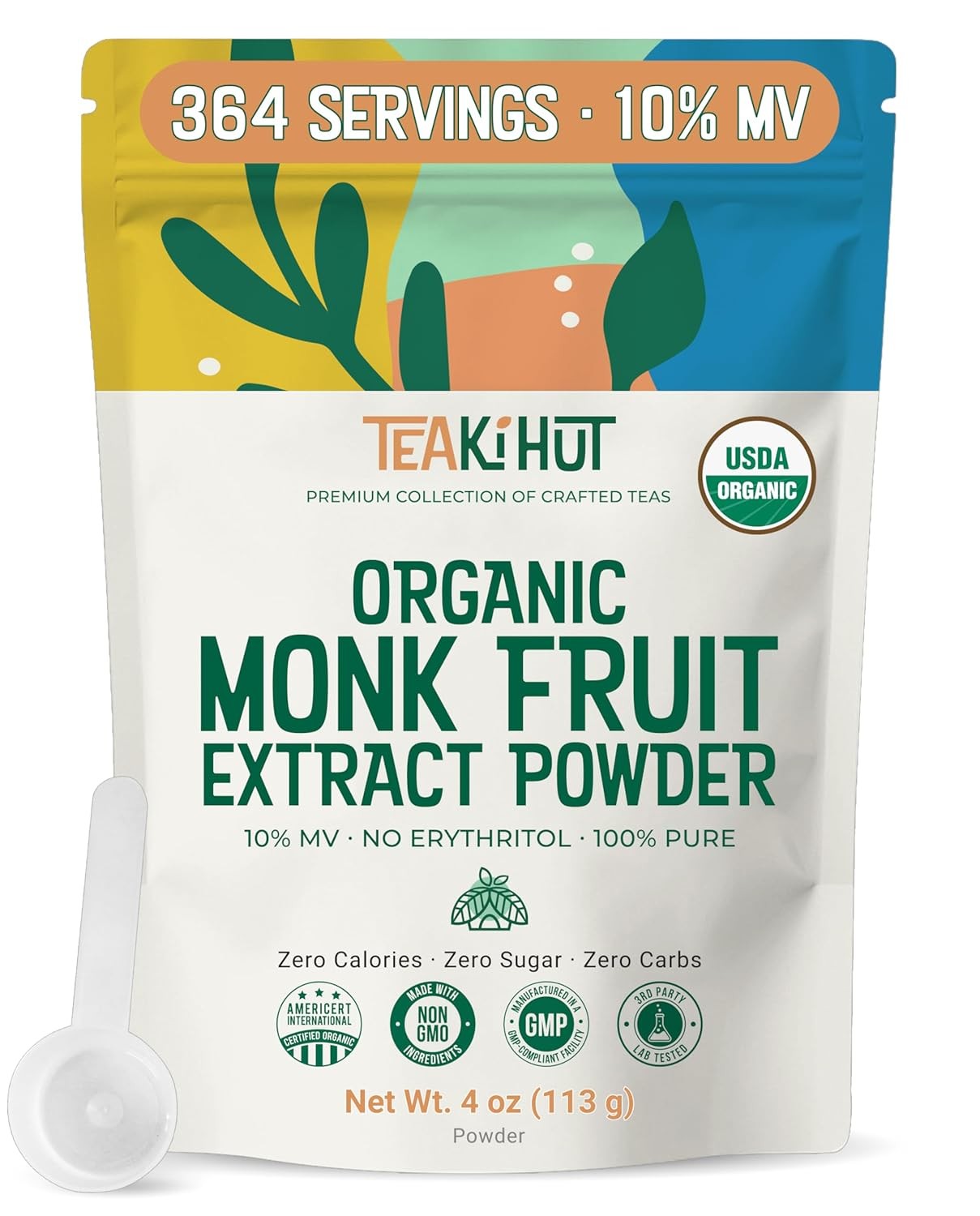 Organic Pure Monk Fruit Sweetener No Erythritol 4oz 322 Servings Keto Paleo