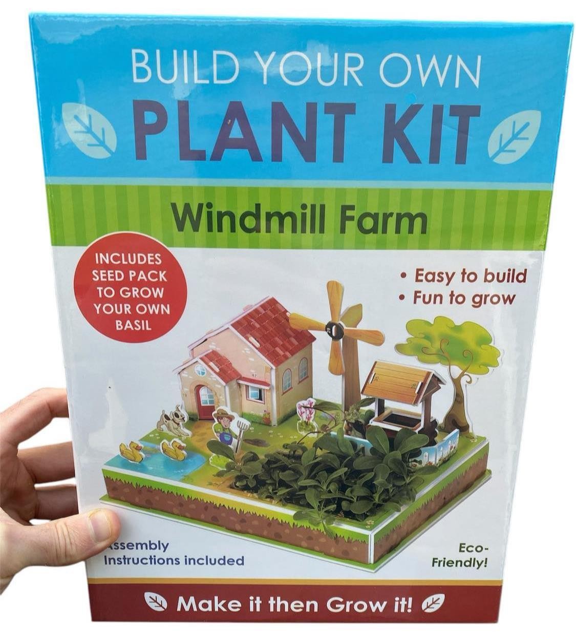 «Build Your Own» 3D Windmill Farm Plant Puzzle Garden Kit – Grows Basil