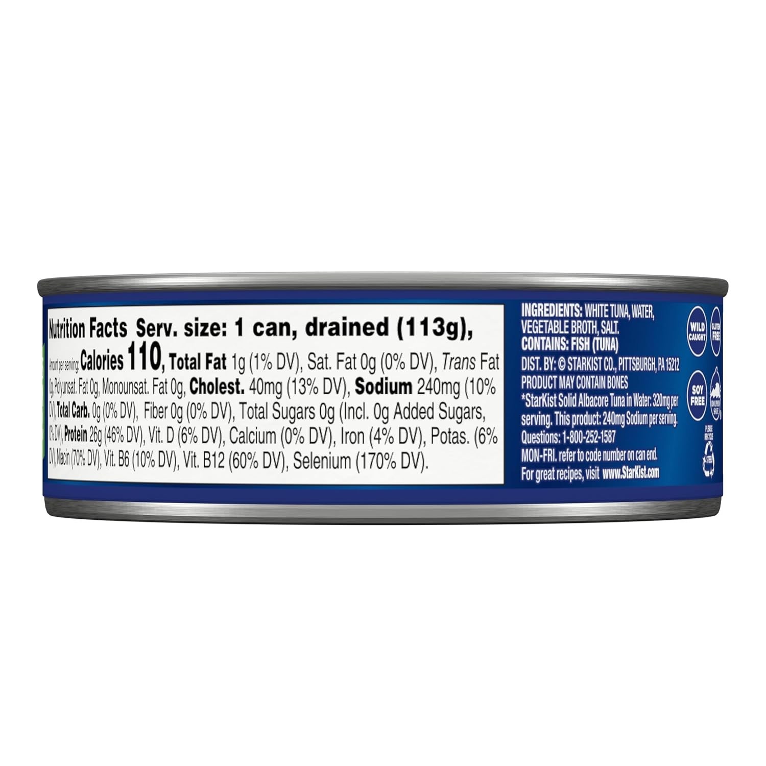 Gluten Free Solid White Albacore Tuna in Water – 5 oz, Easy Meal Solution