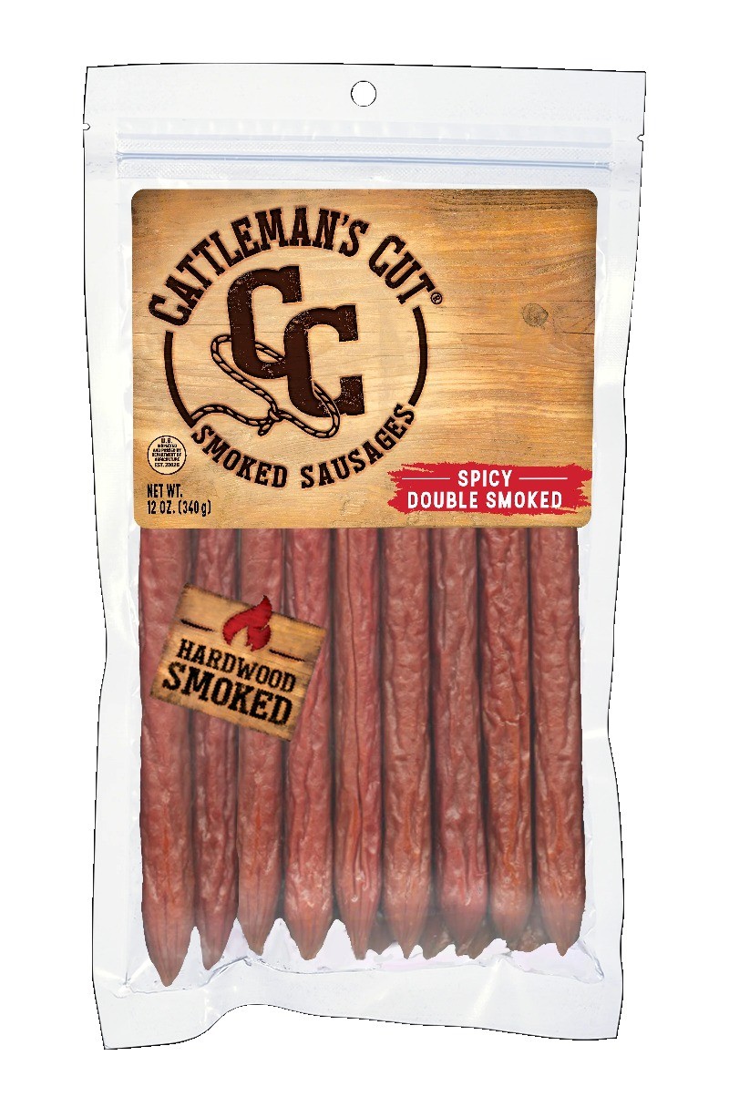 Spicy Double Smoked Sausage Sticks 12oz, Resealable Pouch, 4 Pack