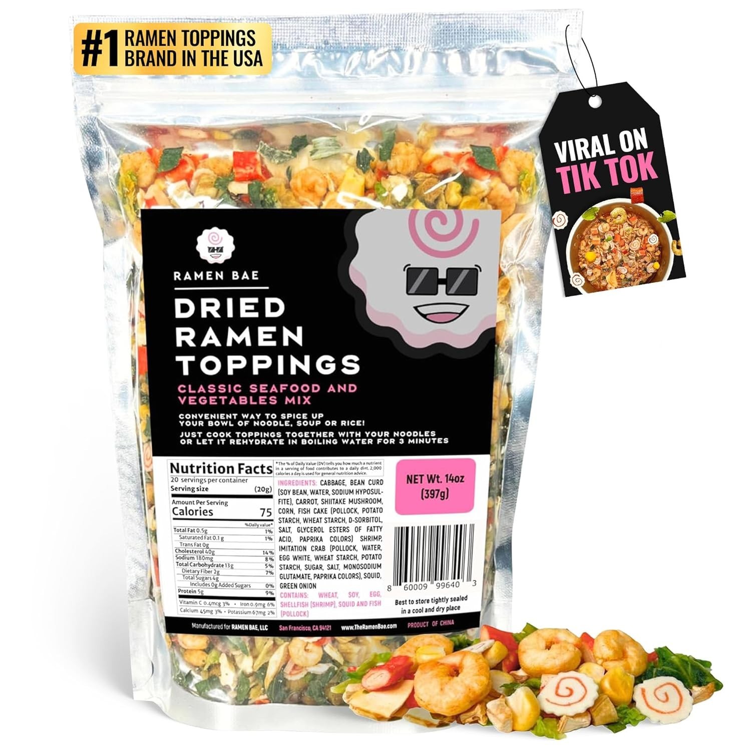 Seafood & Veggie Ramen Toppings – Bold Flavors, 20 Servings