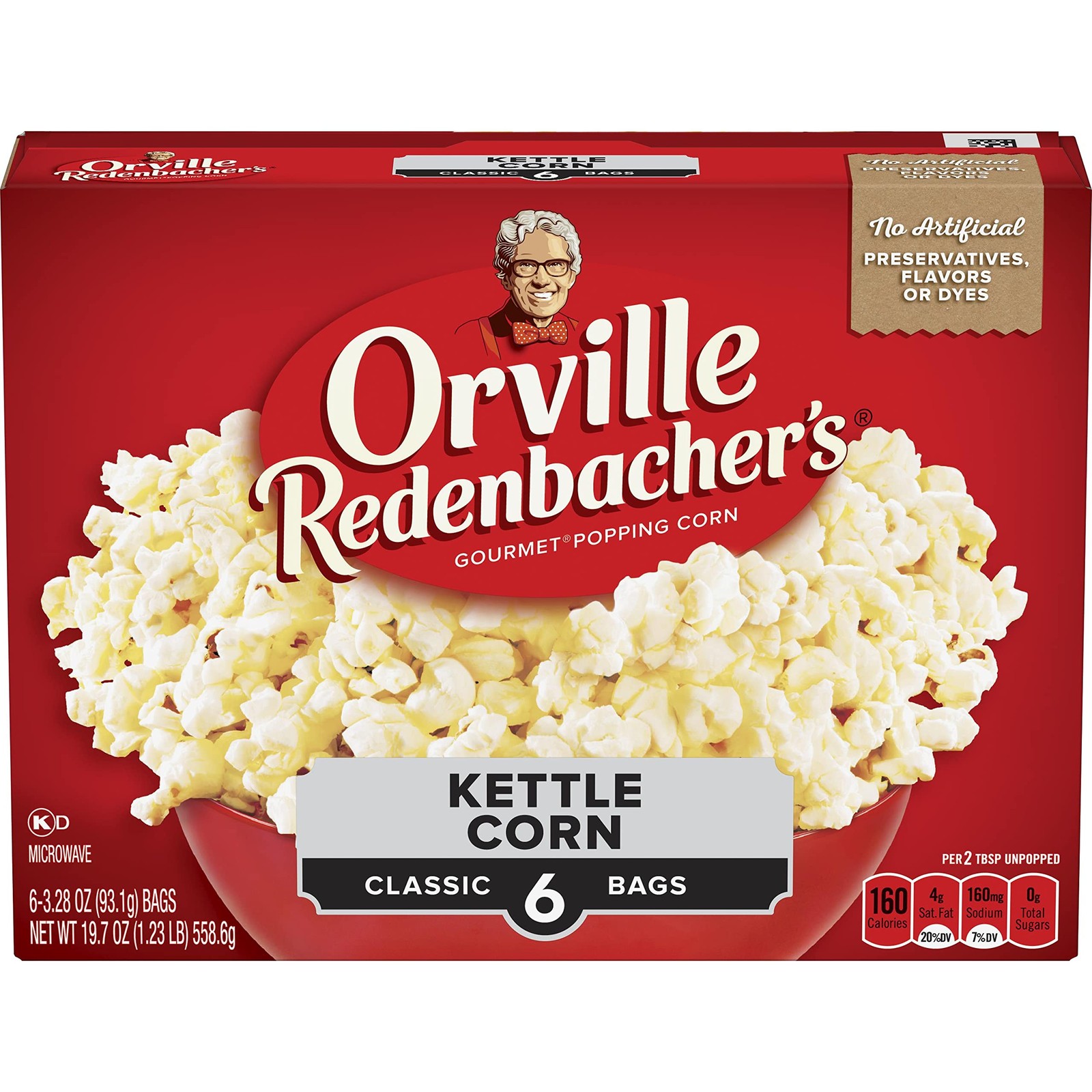 Microwave Popcorn Kettle Corn, 3g Fiber, 3.28oz, 6 Boxes – Perfect Movie Snack