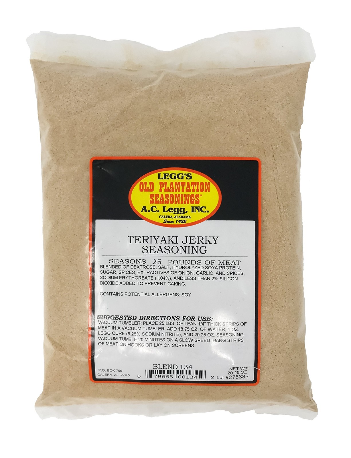 A.C. Legg, Inc. Teriyaki Jerky Seasoning with Cure 20.25 Ounce (Pack of 1)