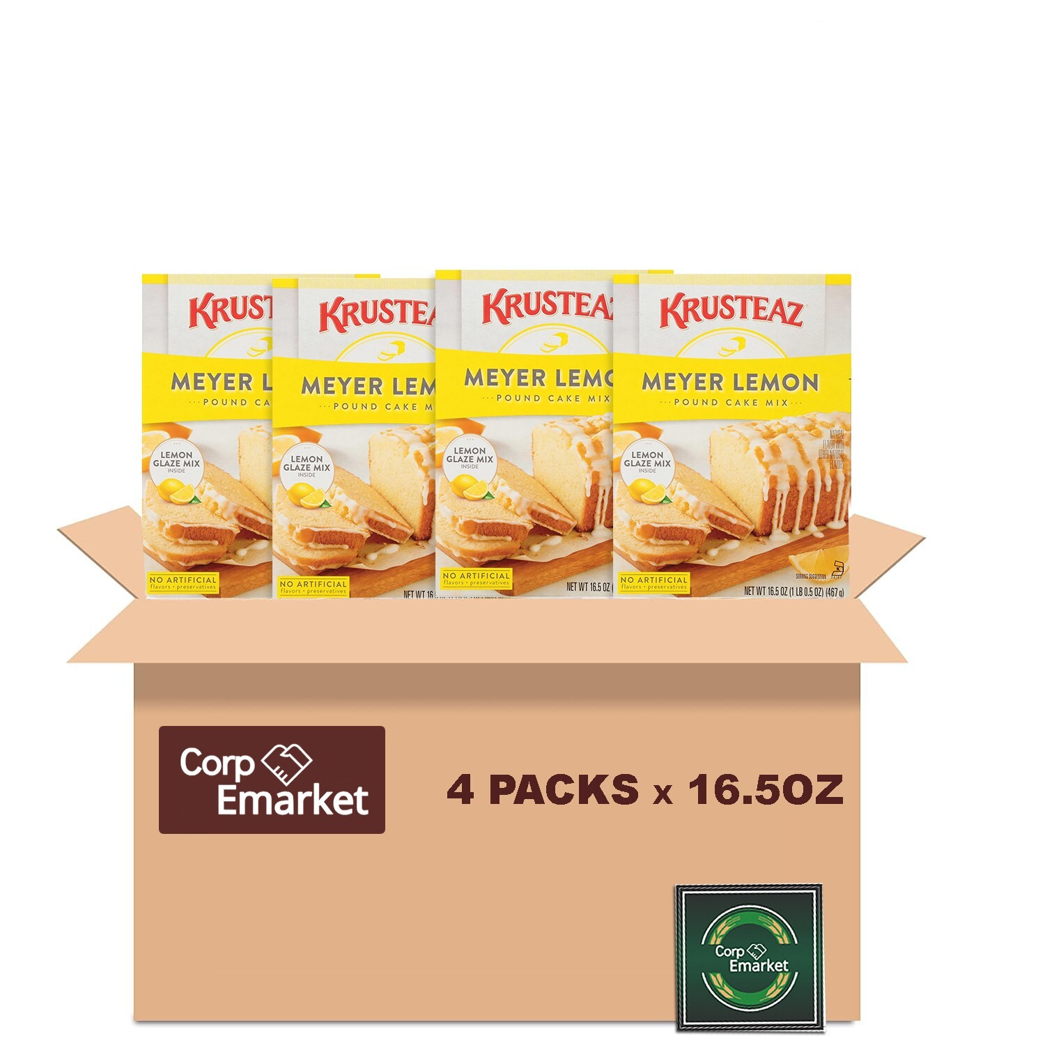 Krusteaz Meyer Lemon Pound Cake Mix 16.5 x 4 packs