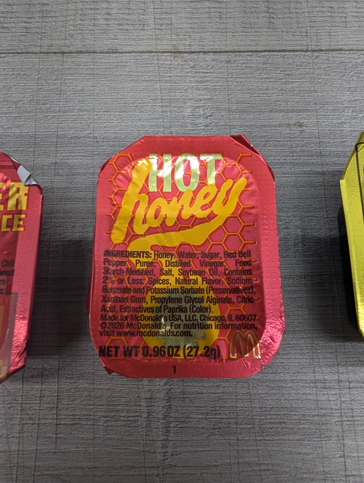 Lot of 5 McDonald’s Dipping Sauce. 3 Different Flavors. Hot Honey, Nether.