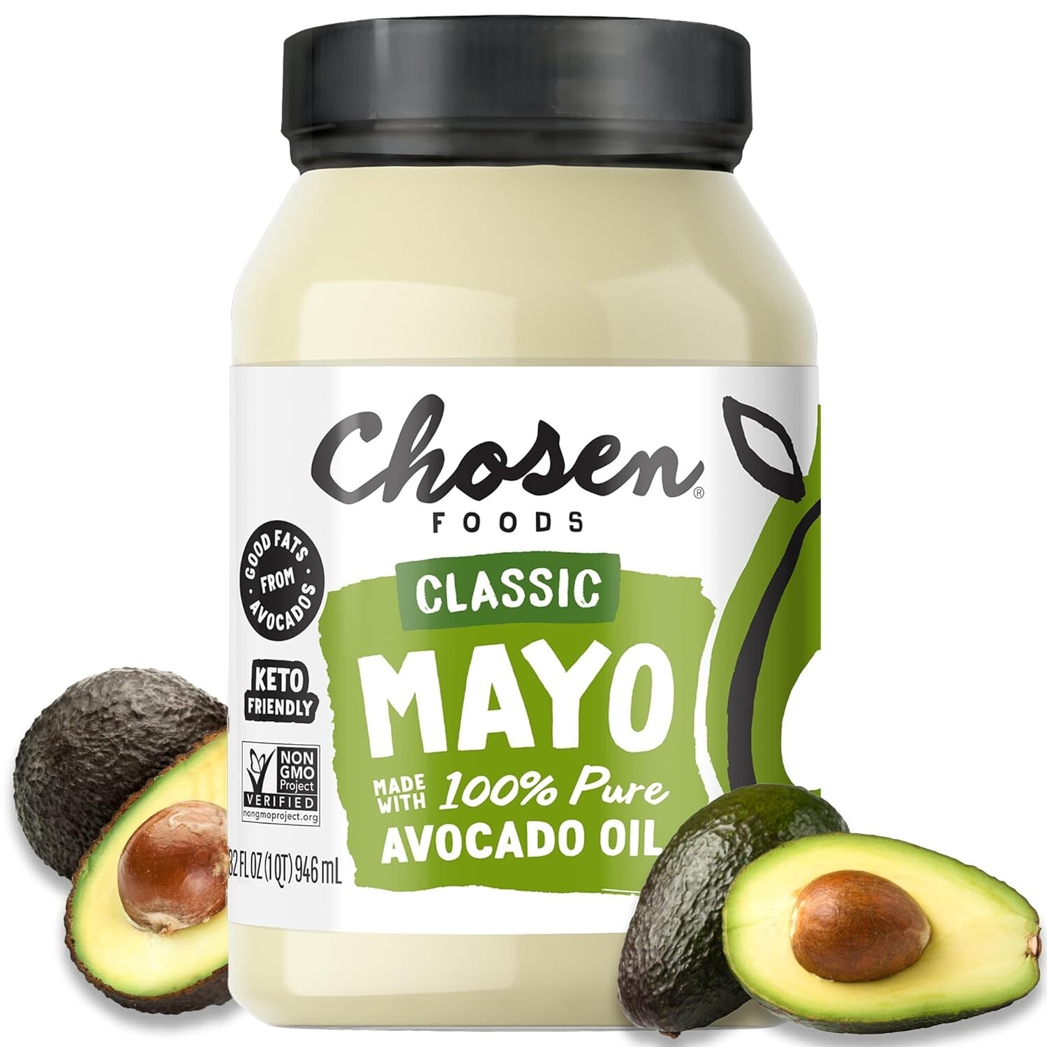 2 Jars Chosen Foods Mayo Real Mayonnaise With Avocado Oil 32 oz Each