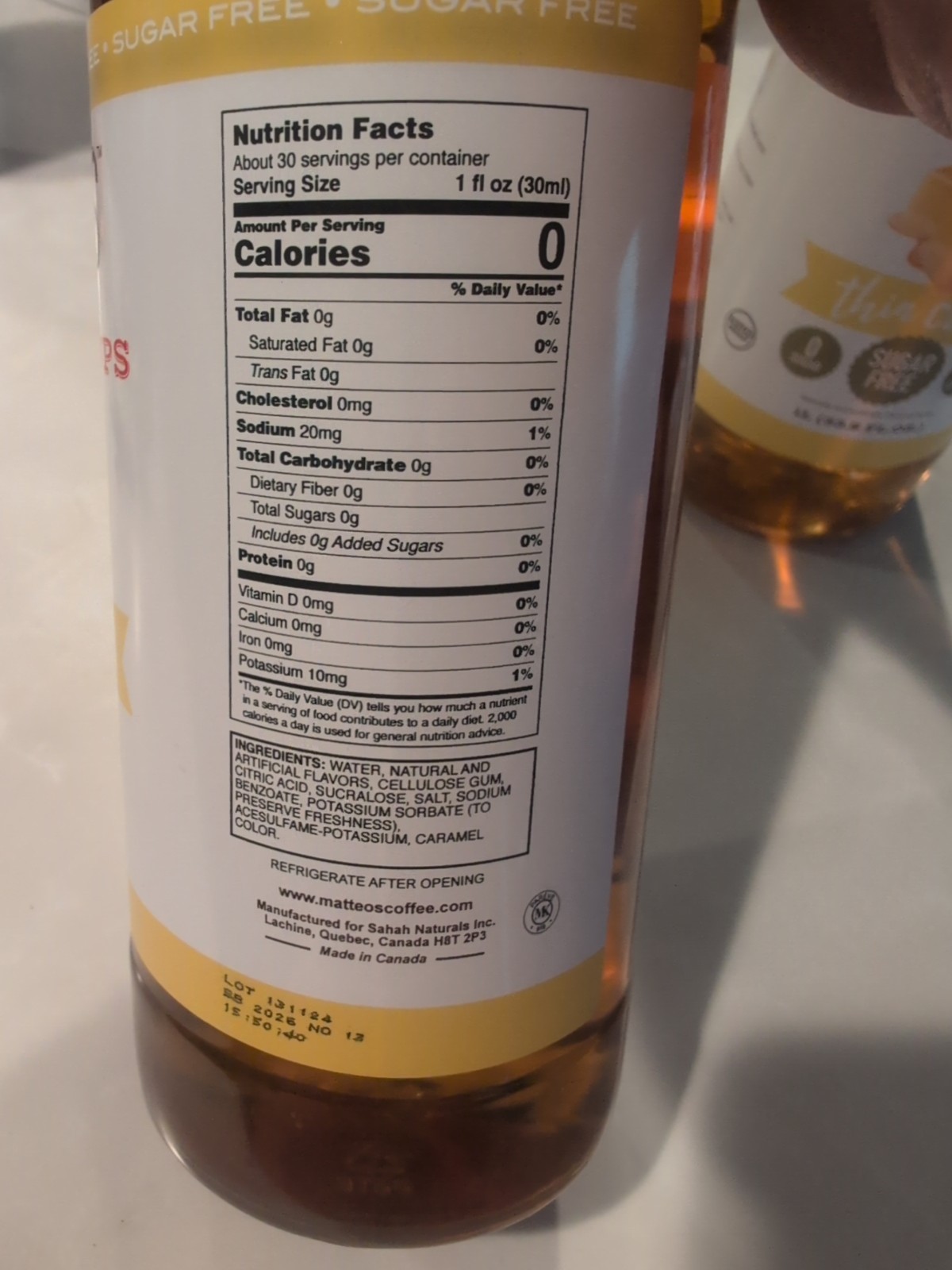 Matteo’s Barista Style Coffee Syrups Thin Caramel Coffee Syrup 33.8 Fl Oz 2 pack