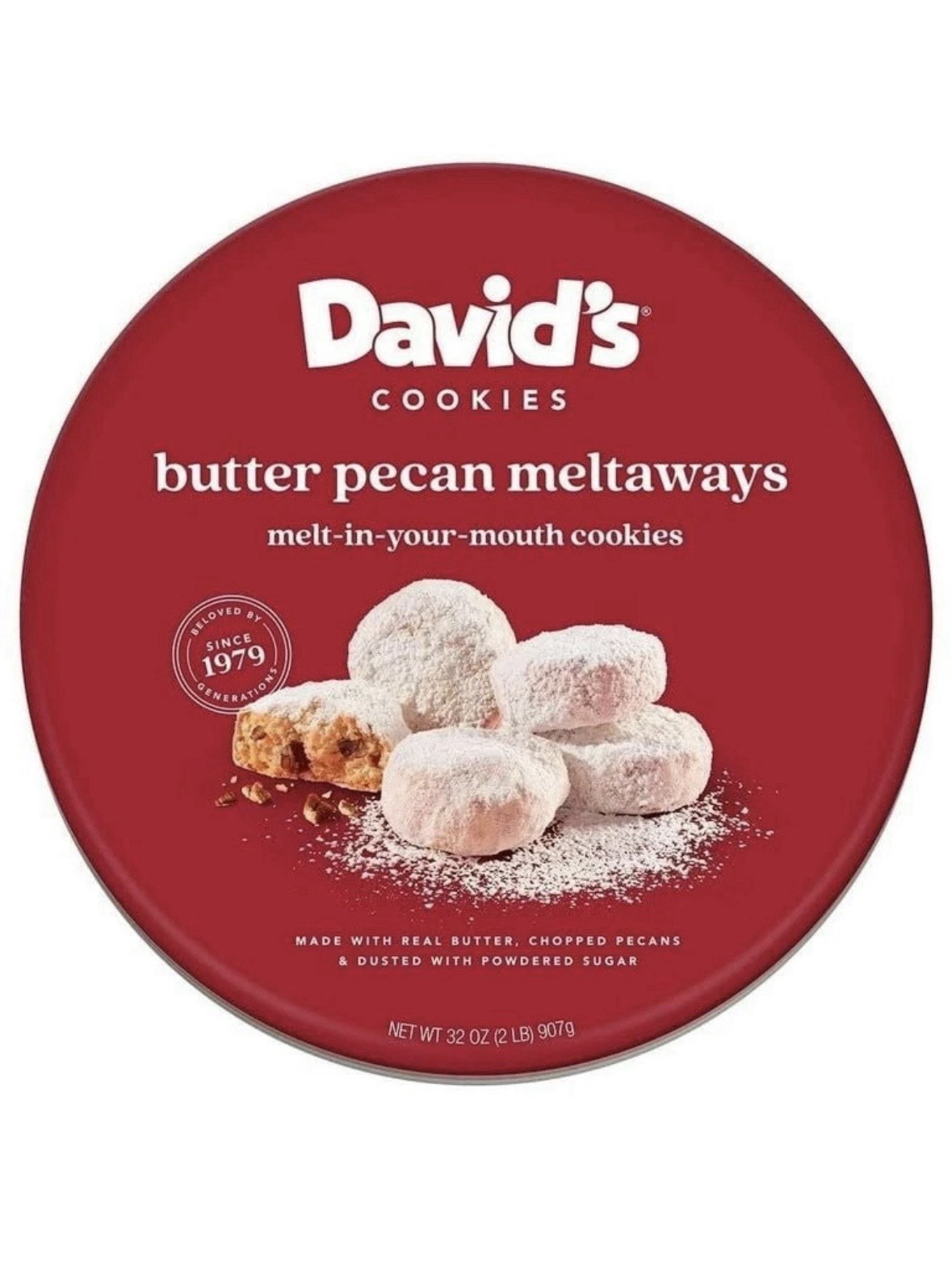David’S Cookies Butter Pecan Meltaways Melt-In-Your-Mouth Cookies 32oz/907g