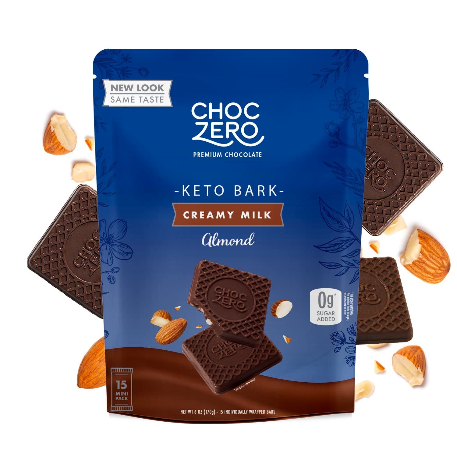 Milk Chocolate with Almonds Keto Bark, 6 Ounce Pack of 1