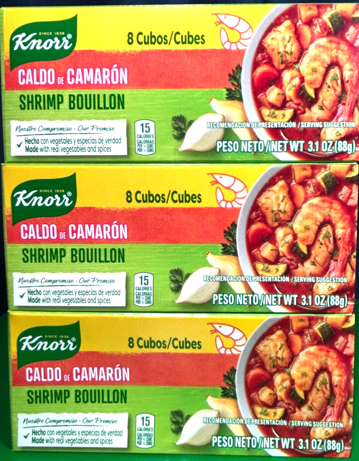 3 Pack – Knorr Shrimp Flavor Bouillon Cubes 8 cubes per box