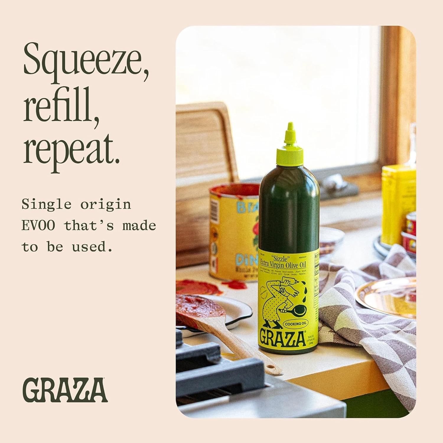 Graza Sizzle Extra Virgin Olive Oil, Cooking Oil – High Polyphenol Peak Harvest