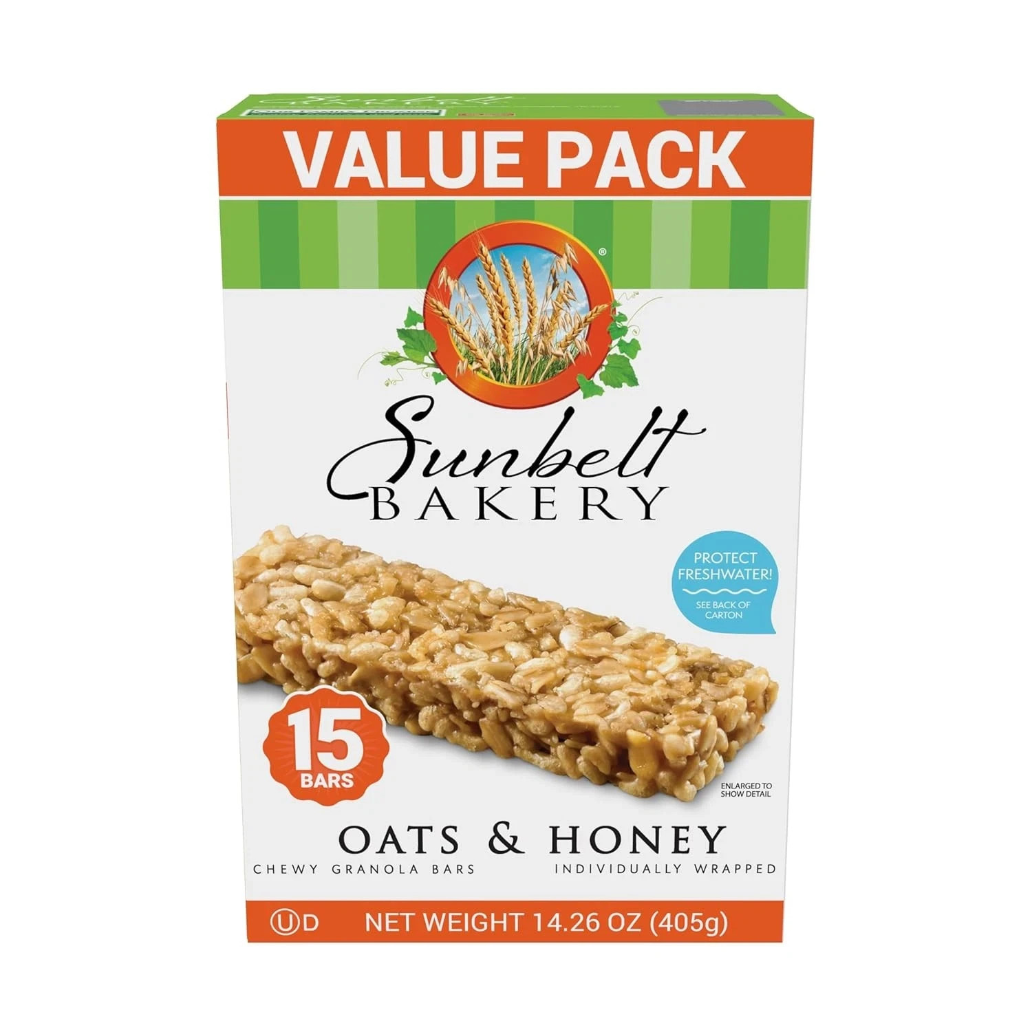 Sunbelt Bakery Oats & Honey Chewy Granola Bars, 14.26 15 Count (Pack of 1)
