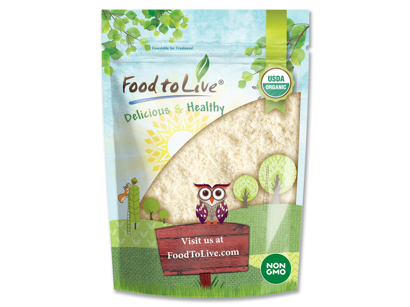 Organic Blanched Almond Flour – Non-GMO, Kosher, Vegan – by Food To Live