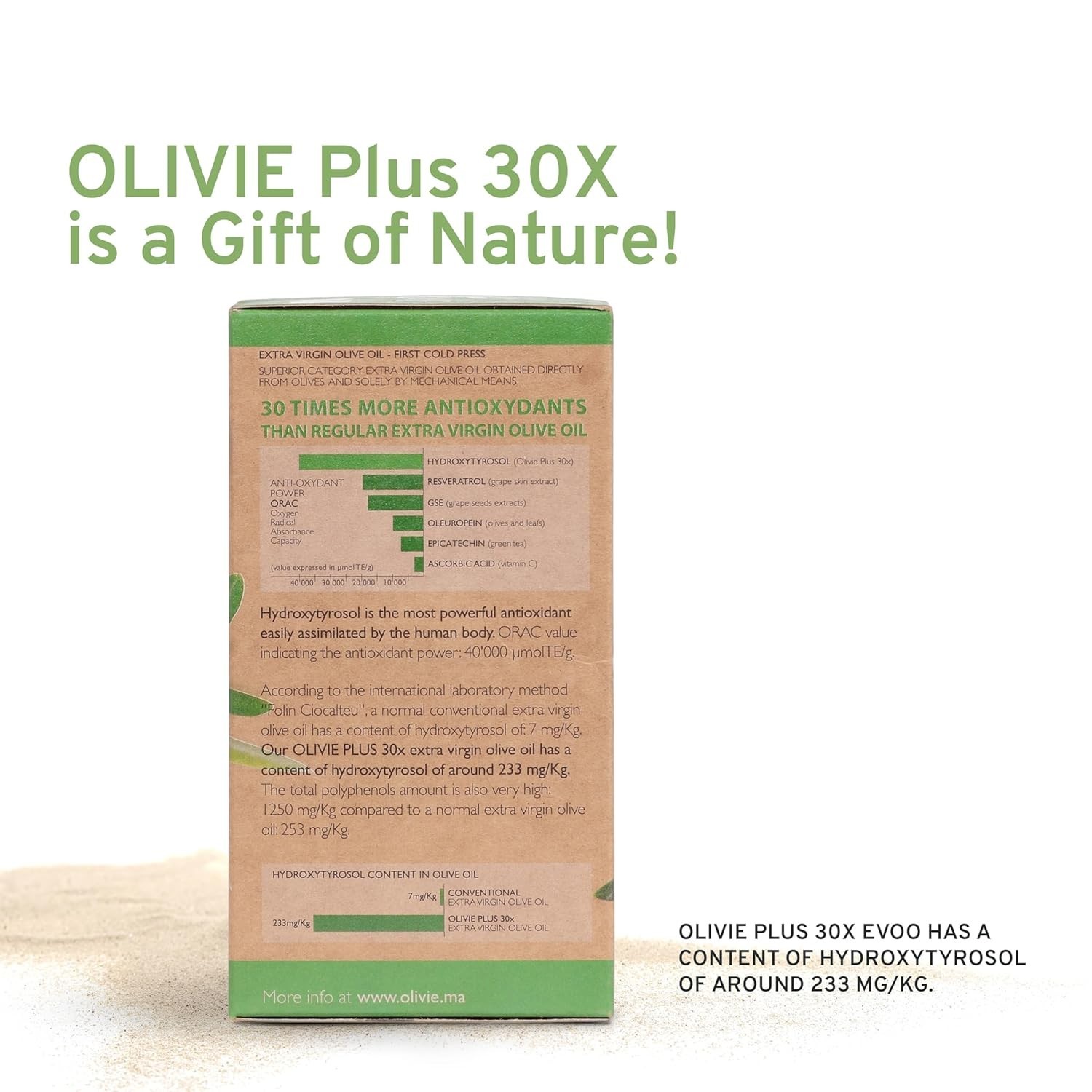 Organic High Polyphenol Rich Extra Virgin Olive Oil OLIVIE PLUS 30X | 250 ml