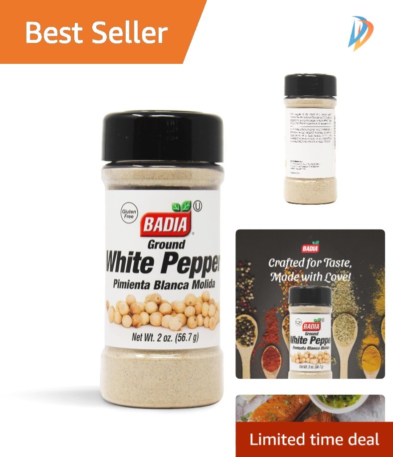 Gourmet 2 oz Ground White Pepper – Gluten Free, Halal, Kosher Certified