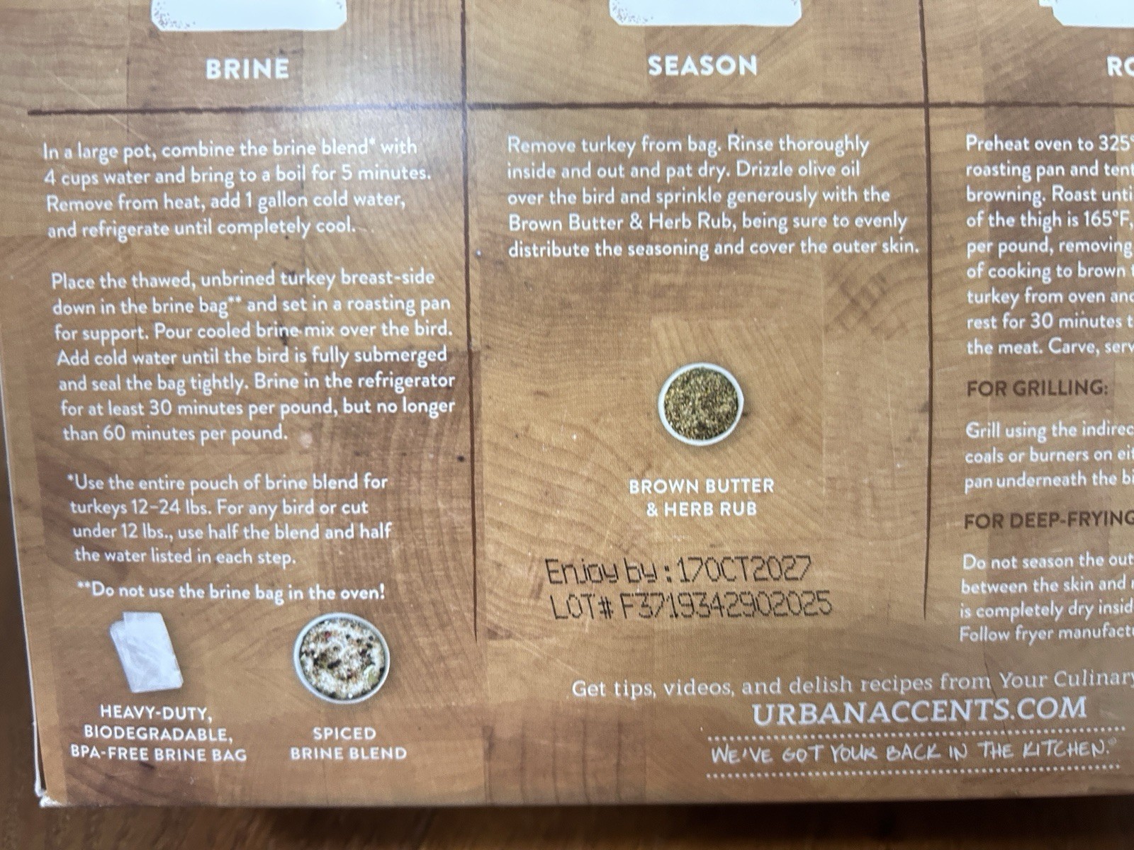 Urban Accents Gourmet Gobbler Turkey Brine Rub Kit Brown Butter 13.25 oz