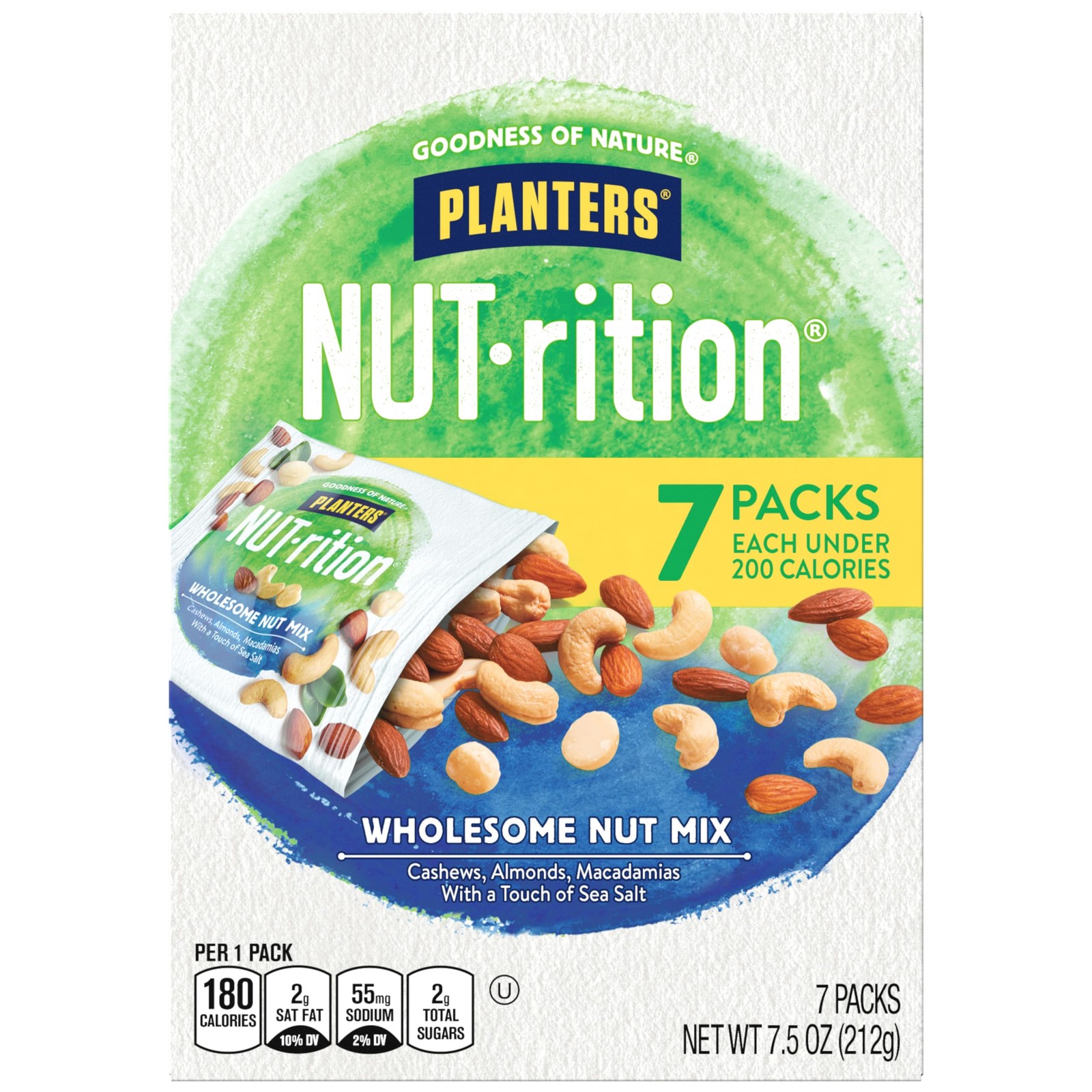 PLANTERS NUT-rition Wholesome Nut Mix, 7.5 oz Box 1.07 Ounce (Pack of 7)