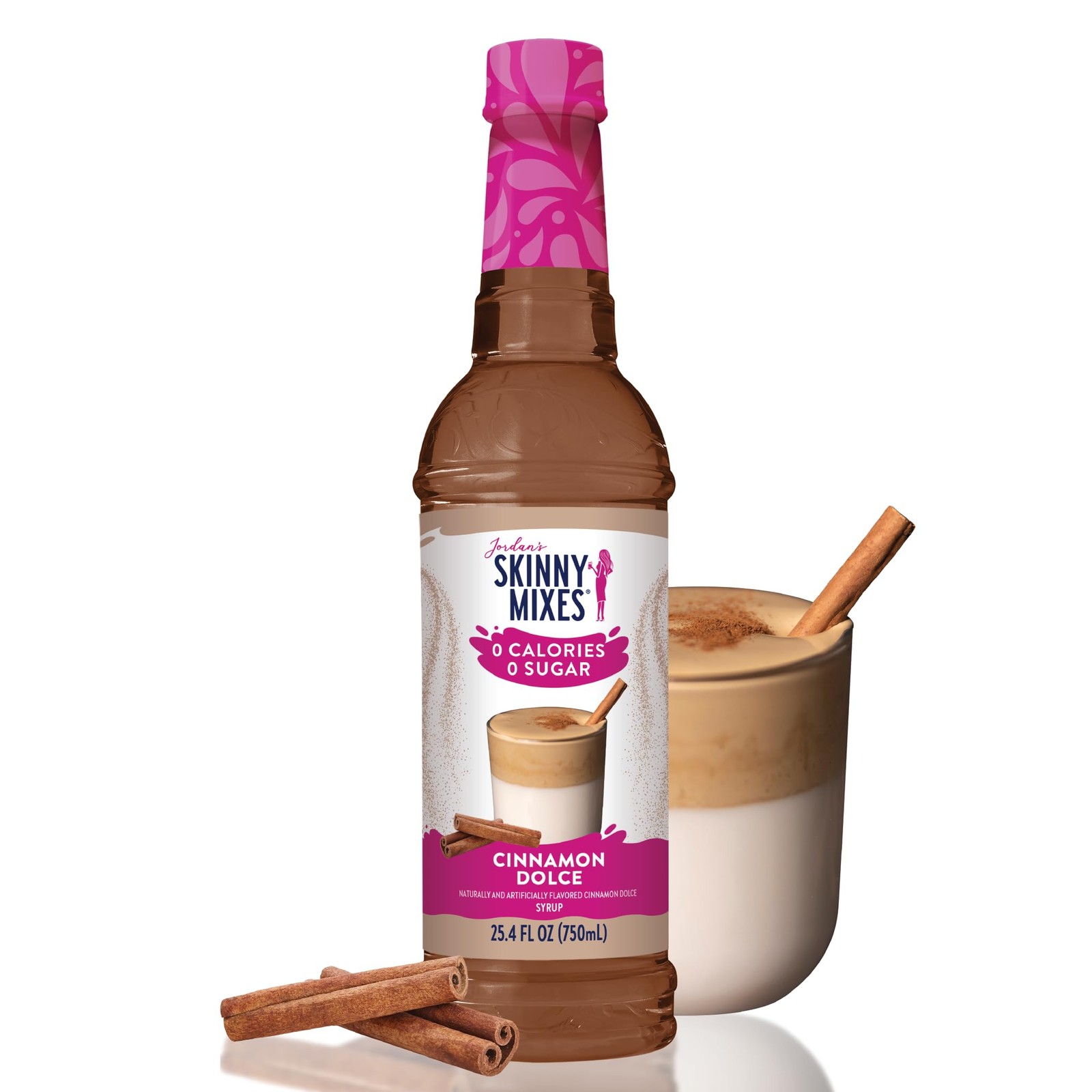 Jordan’s Skinny Mixes Syrups Sugar 25.4 Fl Oz (Pack of 1), Cinnamon Dolce