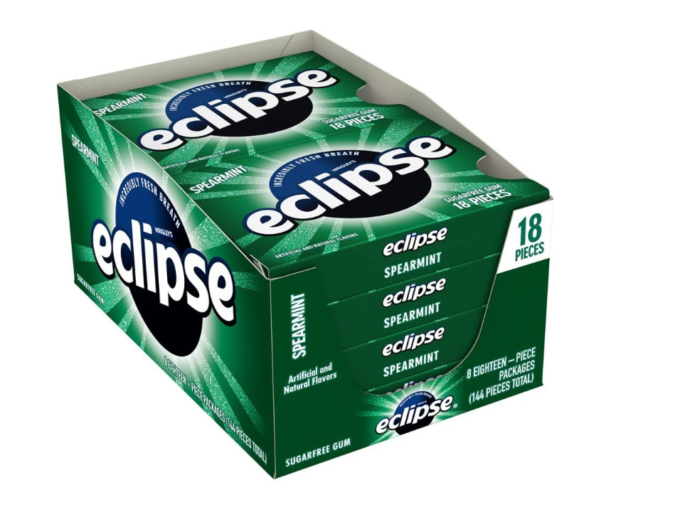 ECLIPSE Spearmint Sugar Free Gum, 18 Pieces (8 Pack)
