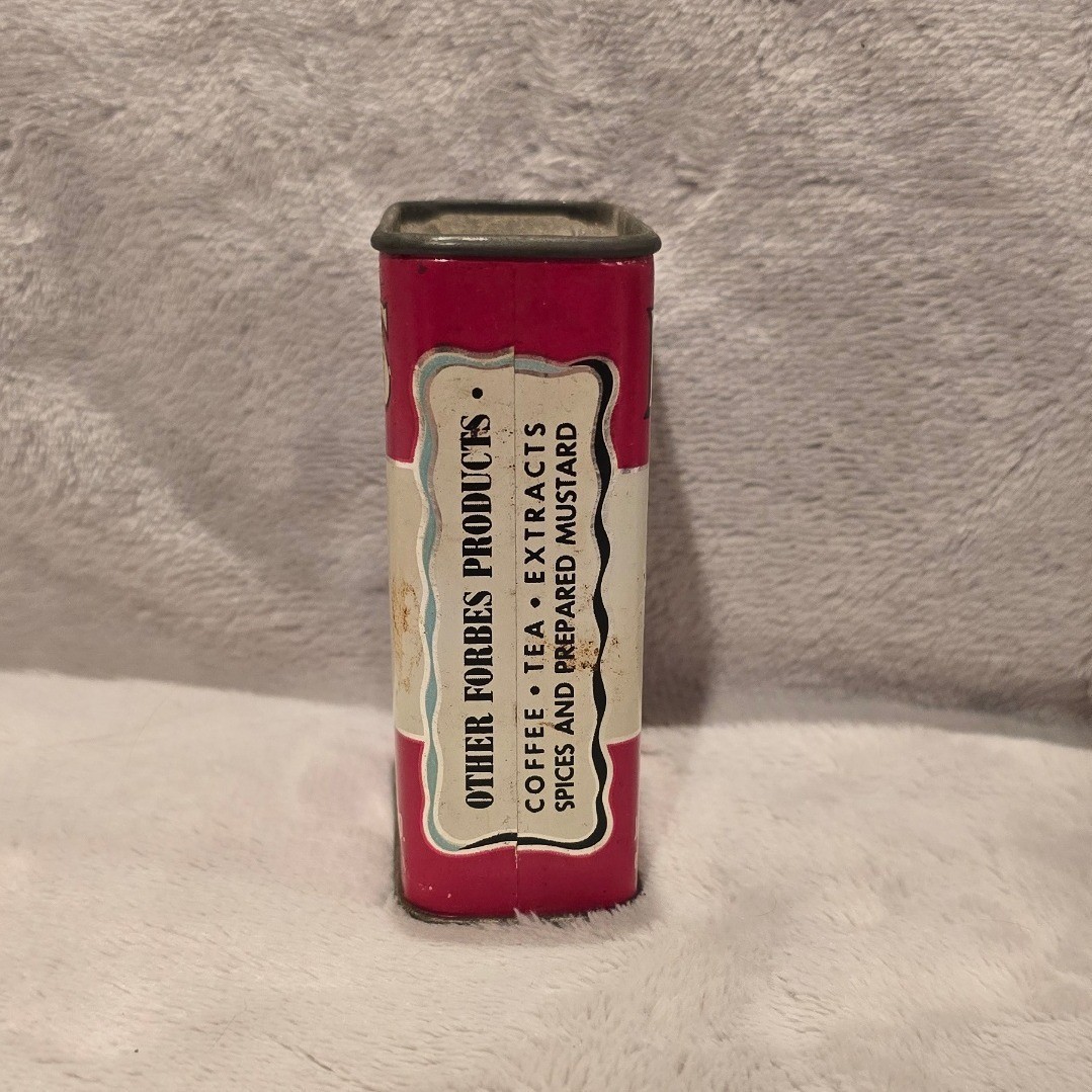 Vintage Forbes Powdered Alum Tin 2 1/2 Oz Jas H Forbes Tea Coffee Co St Louis MO