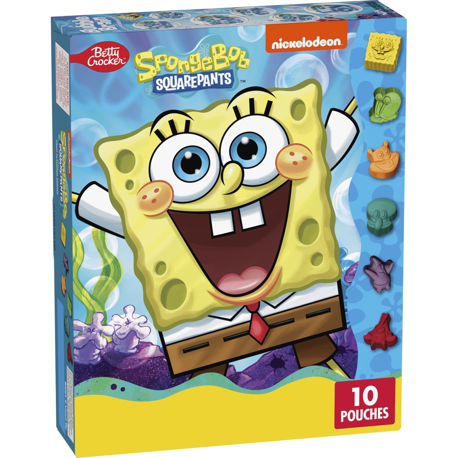 Nickelodeon SpongeBob SquarePants Fruit Snacks, Gluten Free Snack, 10 Ct, 8 oz