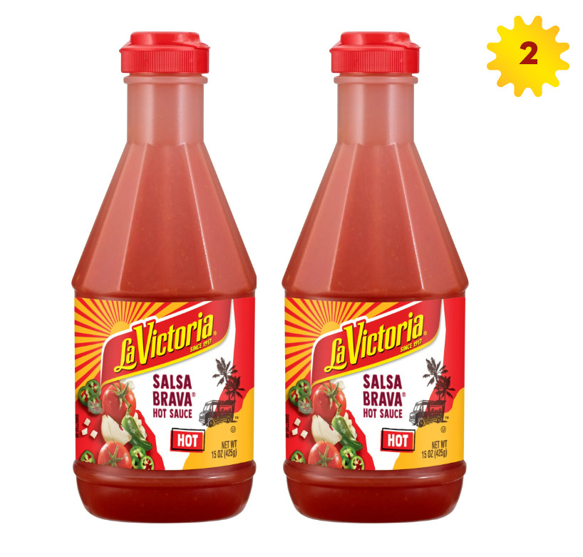 La Victoria Salsa Brava Hot Sauce 15oz x 2 Plastic Squeeze Bottles