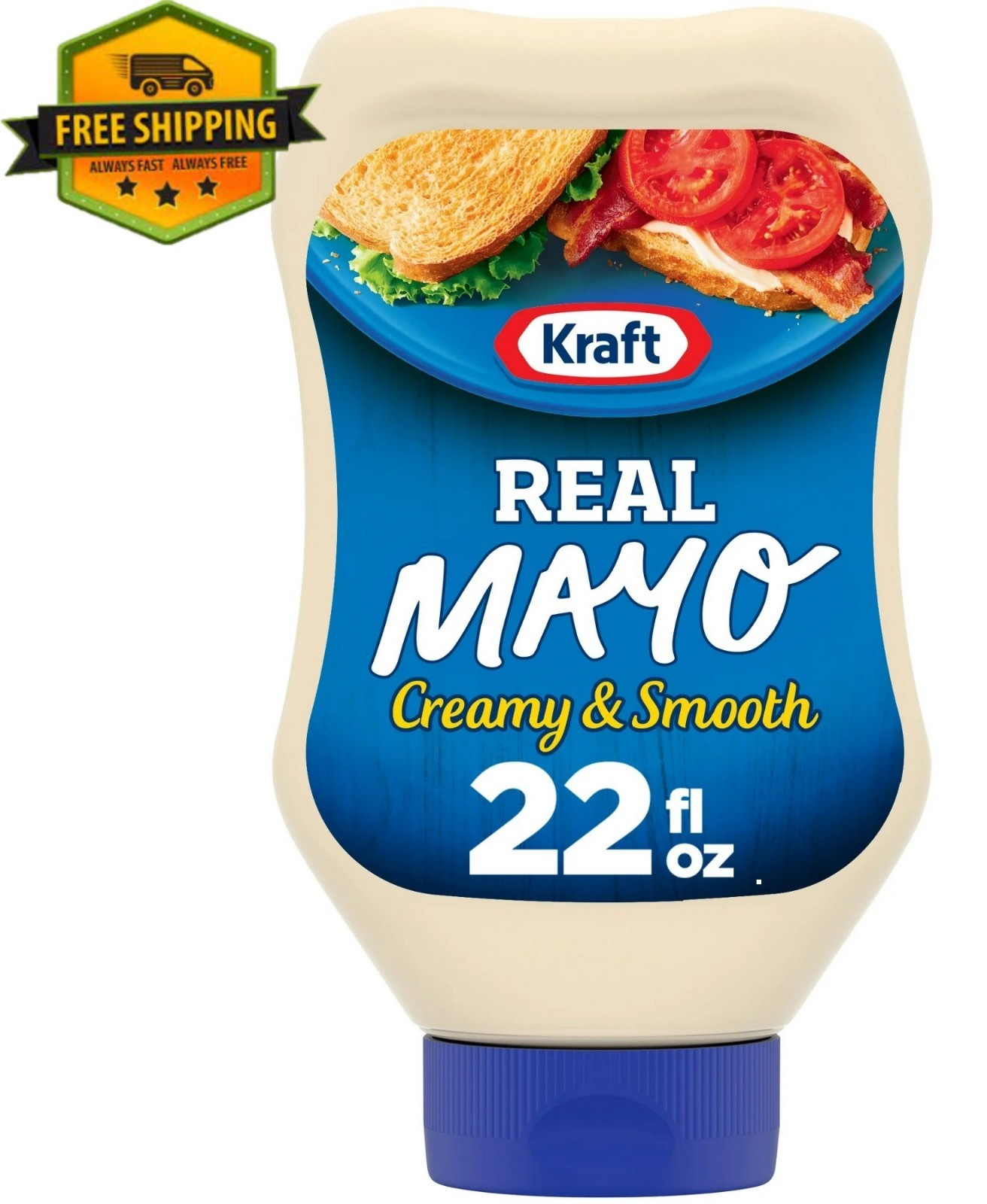 Kraft Real Mayo Creamy & Smooth Mayonnaise in a 22 fl oz Squeeze Bottle